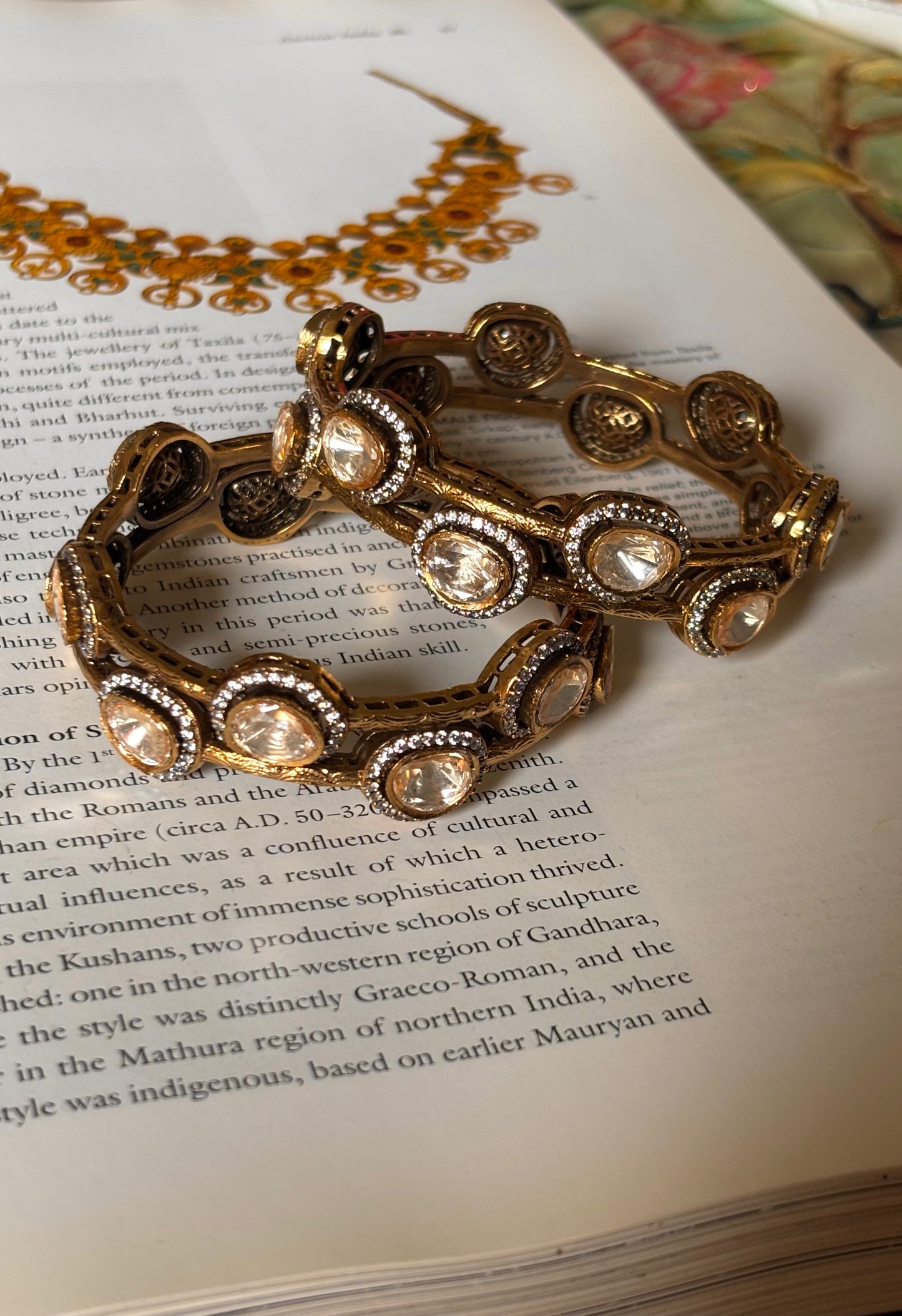 Uncut peeli polki Bangles