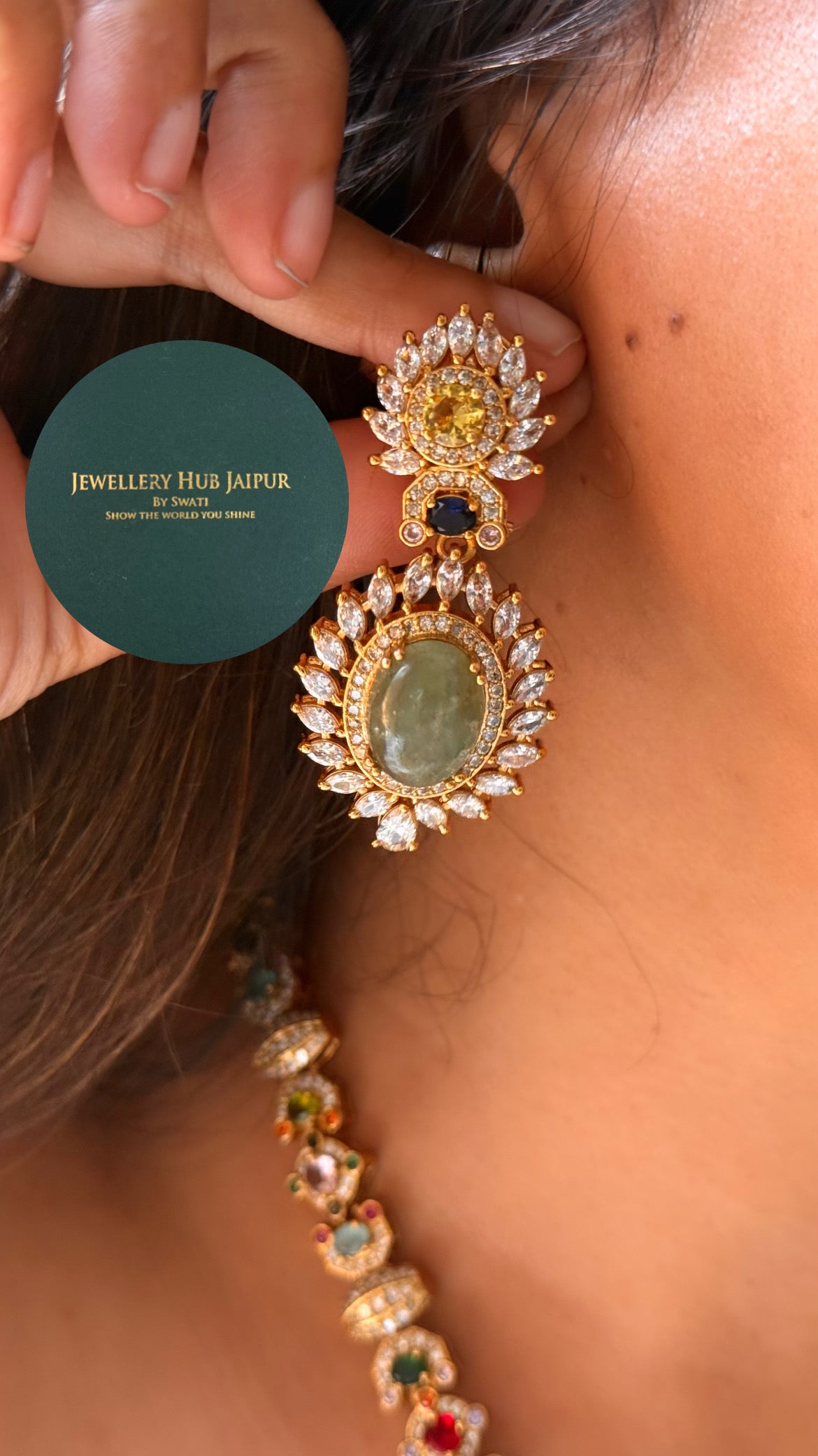Sabyasachi inspired multicoloured  Mint collar set