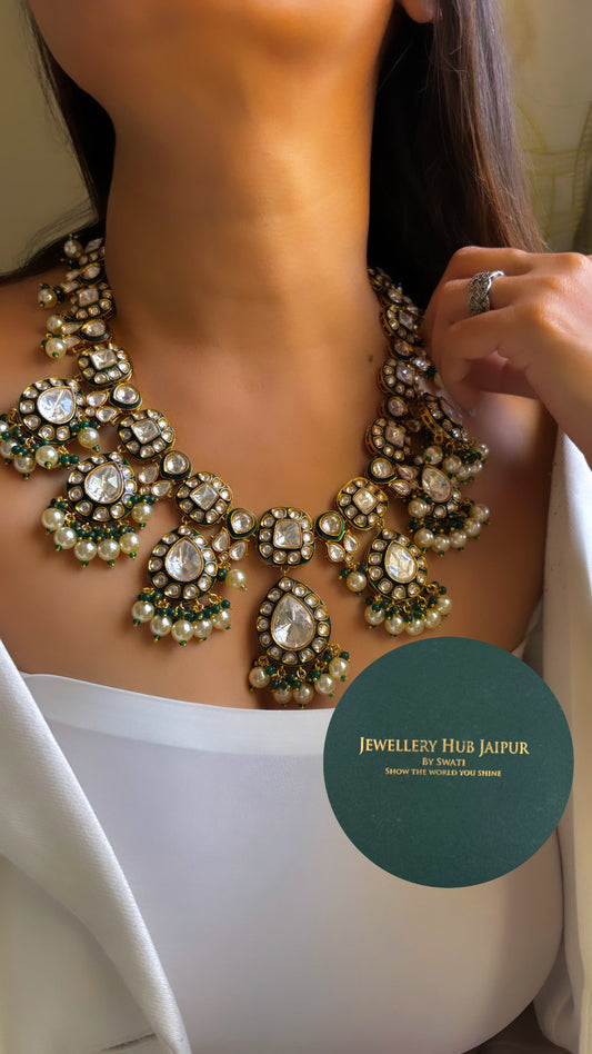 Uncut Polki meenakari necklace