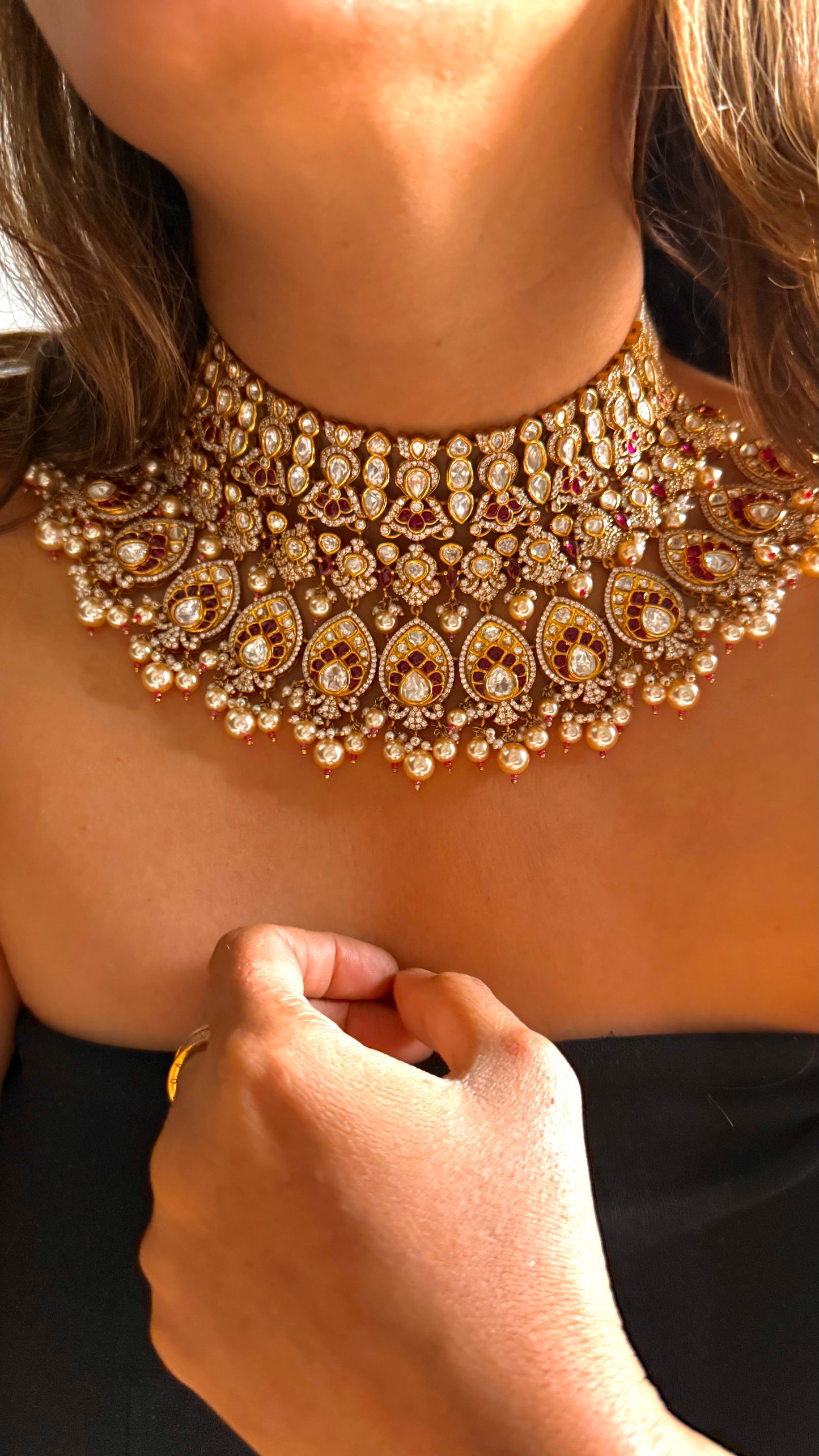 Ruby Bridal dual polish heritage necklace