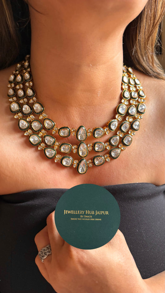 Meenakari triple line Necklace