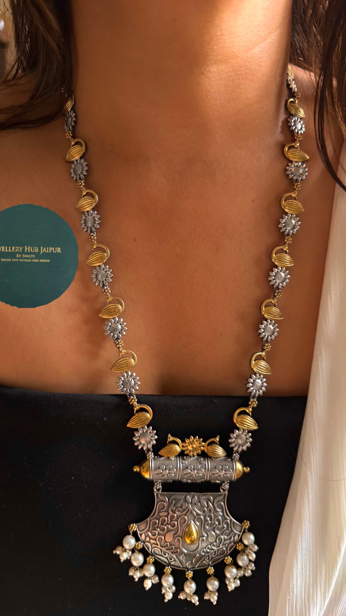 Peacock Inspired Savar Tribal Pendant Necklace