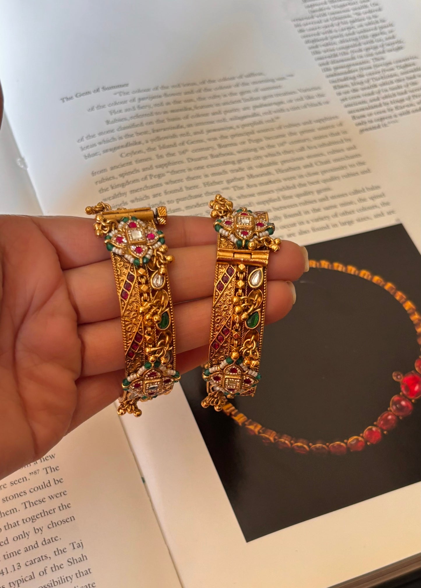 Ruby floral heritage openable bangles