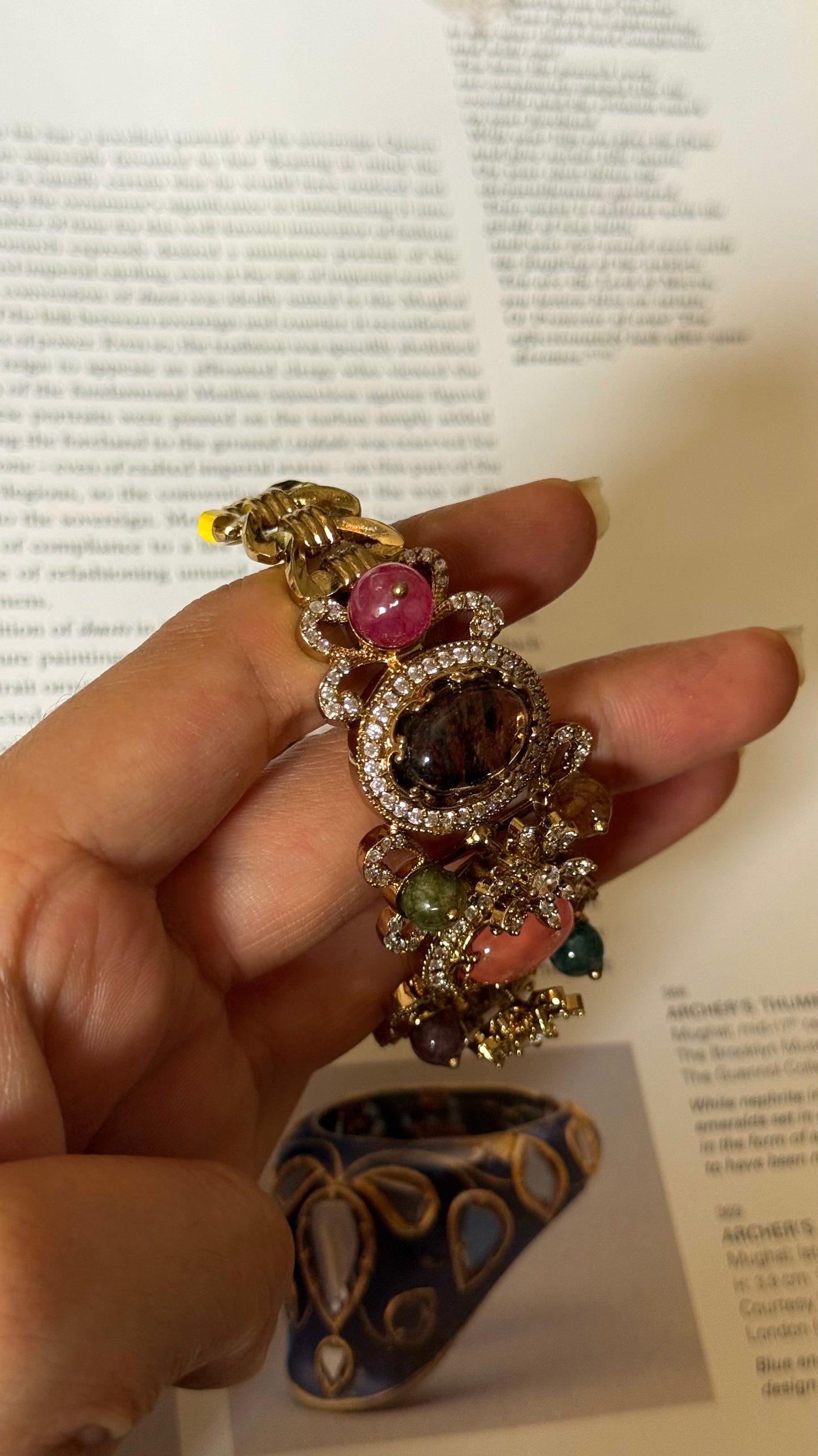 Sabyasachi inspired natural stones peach bracelet
