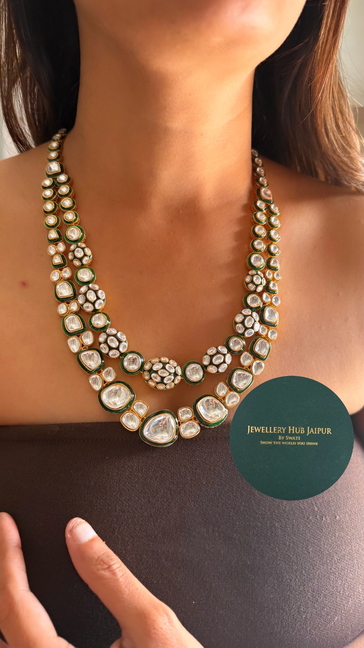 Meenakari bridal necklace layering