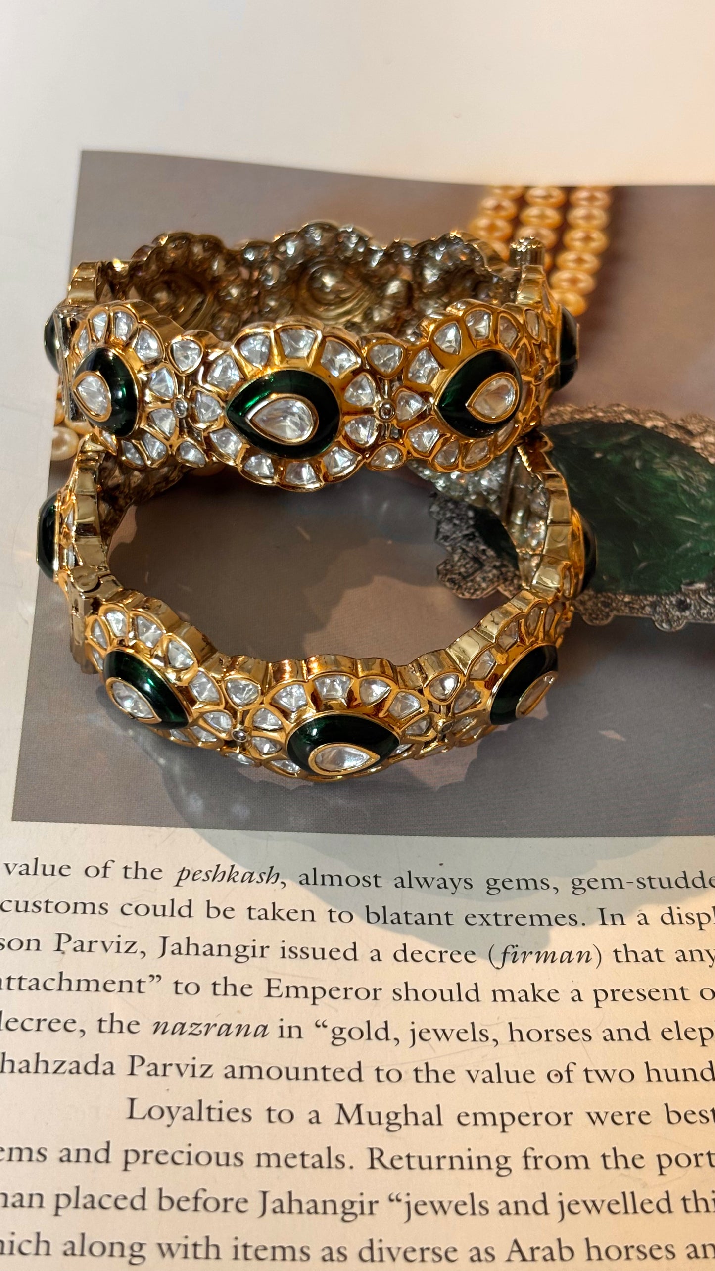Meenakari polki drop bangles