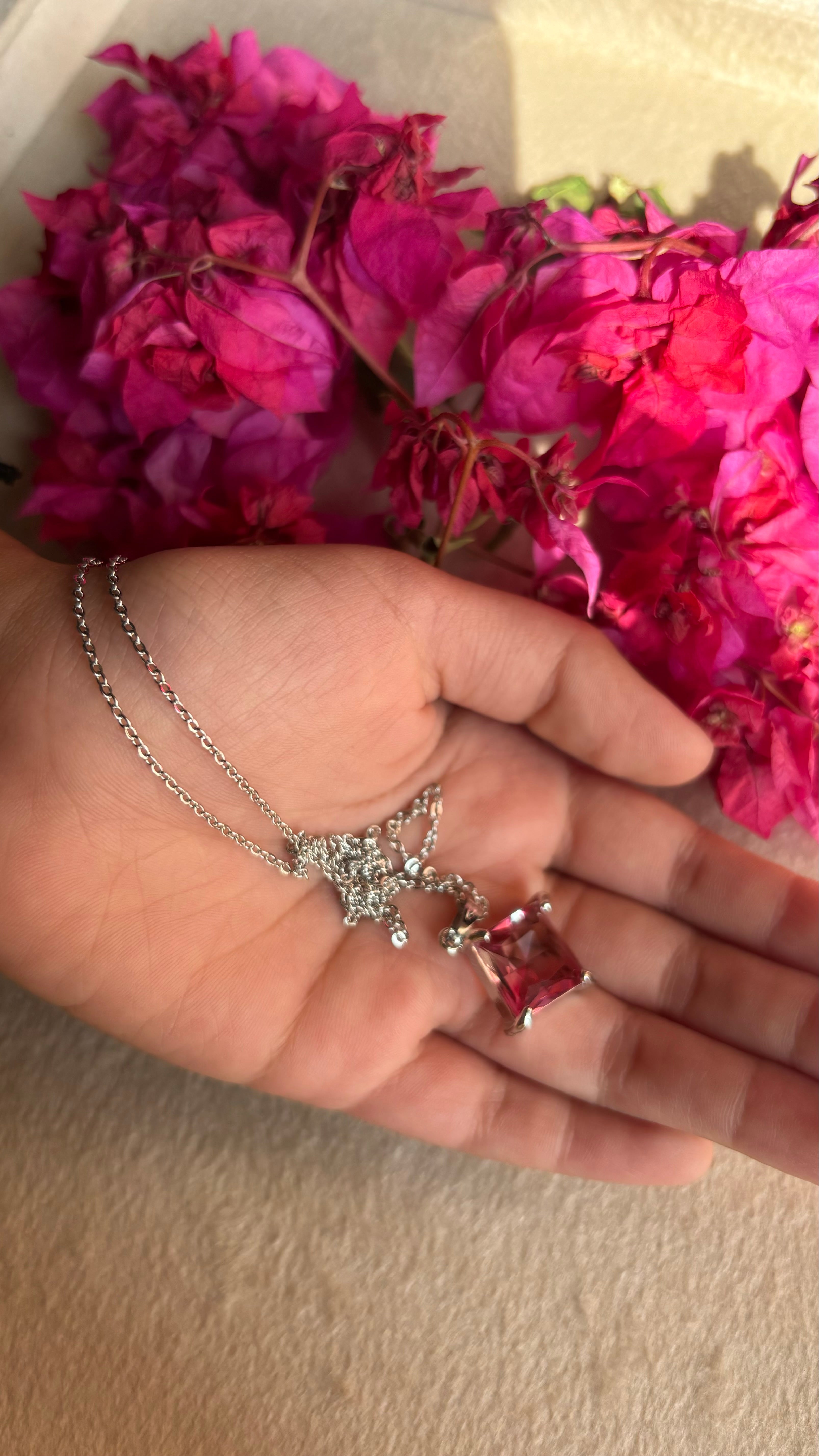 Rose quartz ombre necklace