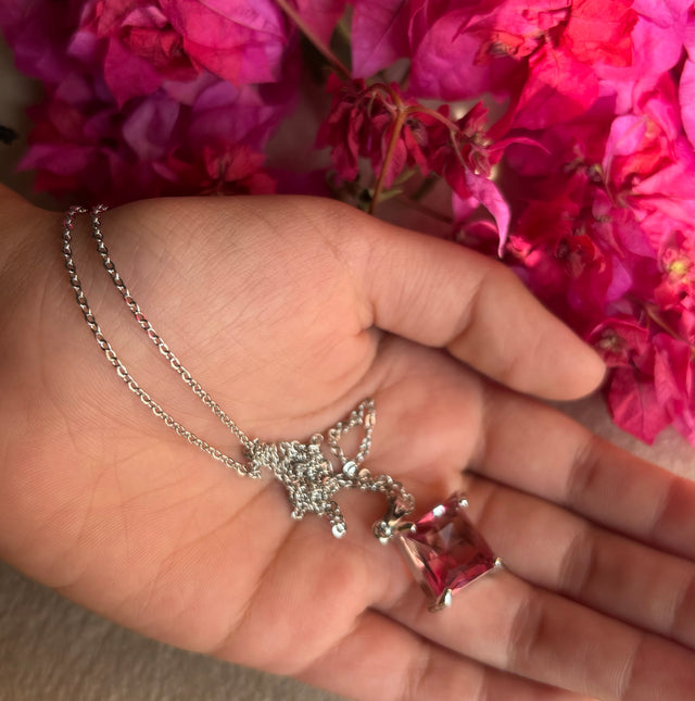 Rose quartz ombre necklace