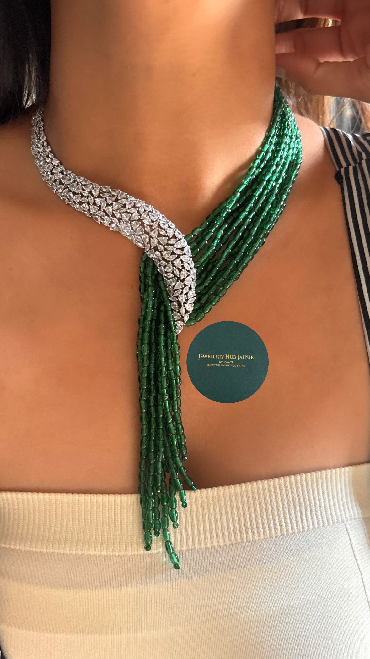 Emerald cocktail necklace