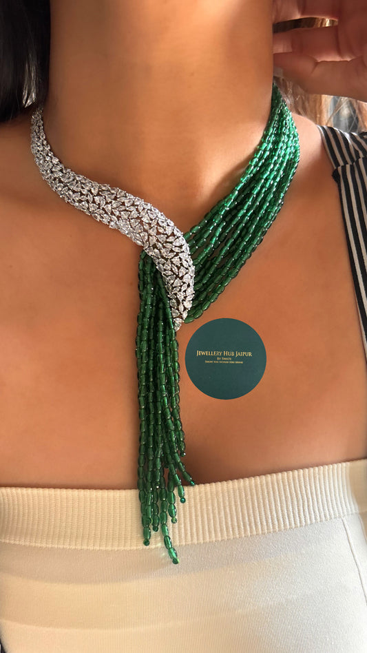 Emerald cocktail necklace