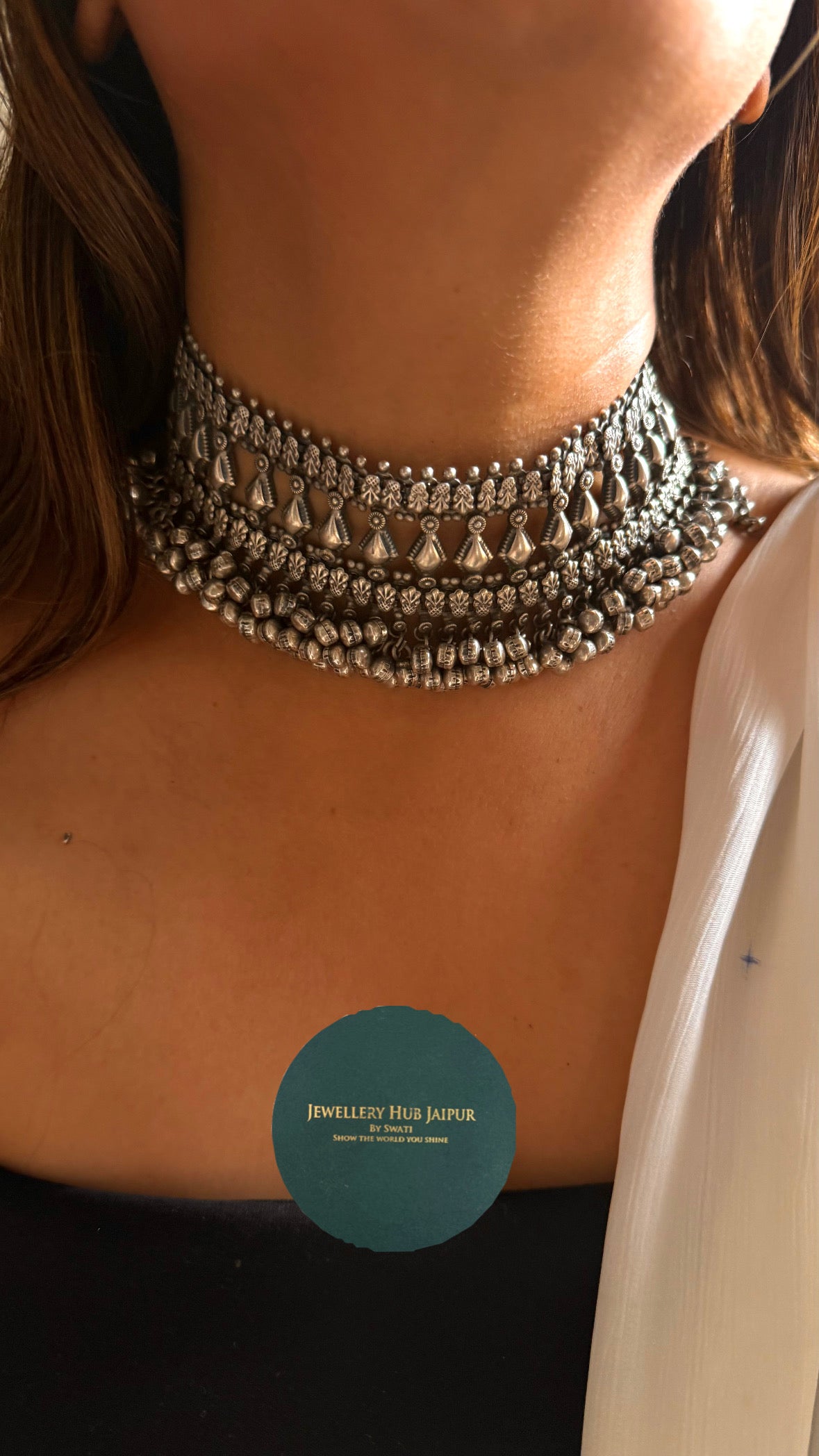 Sambha Tribal Oxidised Ghungroo Choker
