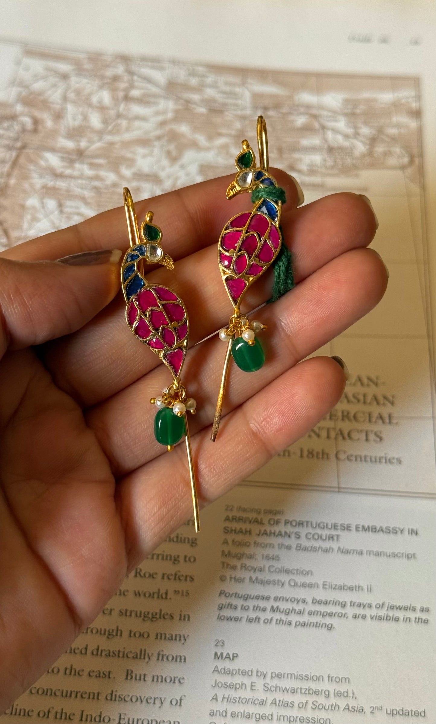 Sui dhaga inspired peacock designer earrings