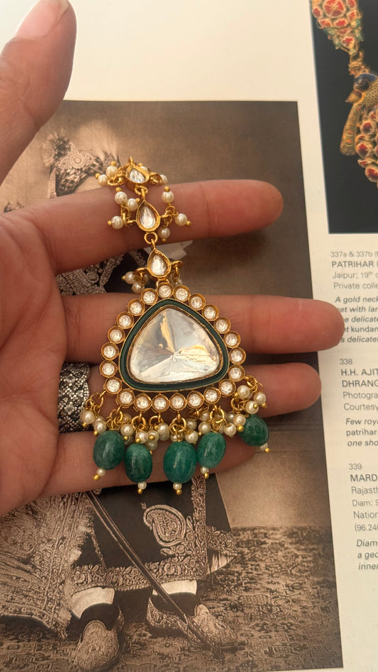 Emerald uncut polki mangtika