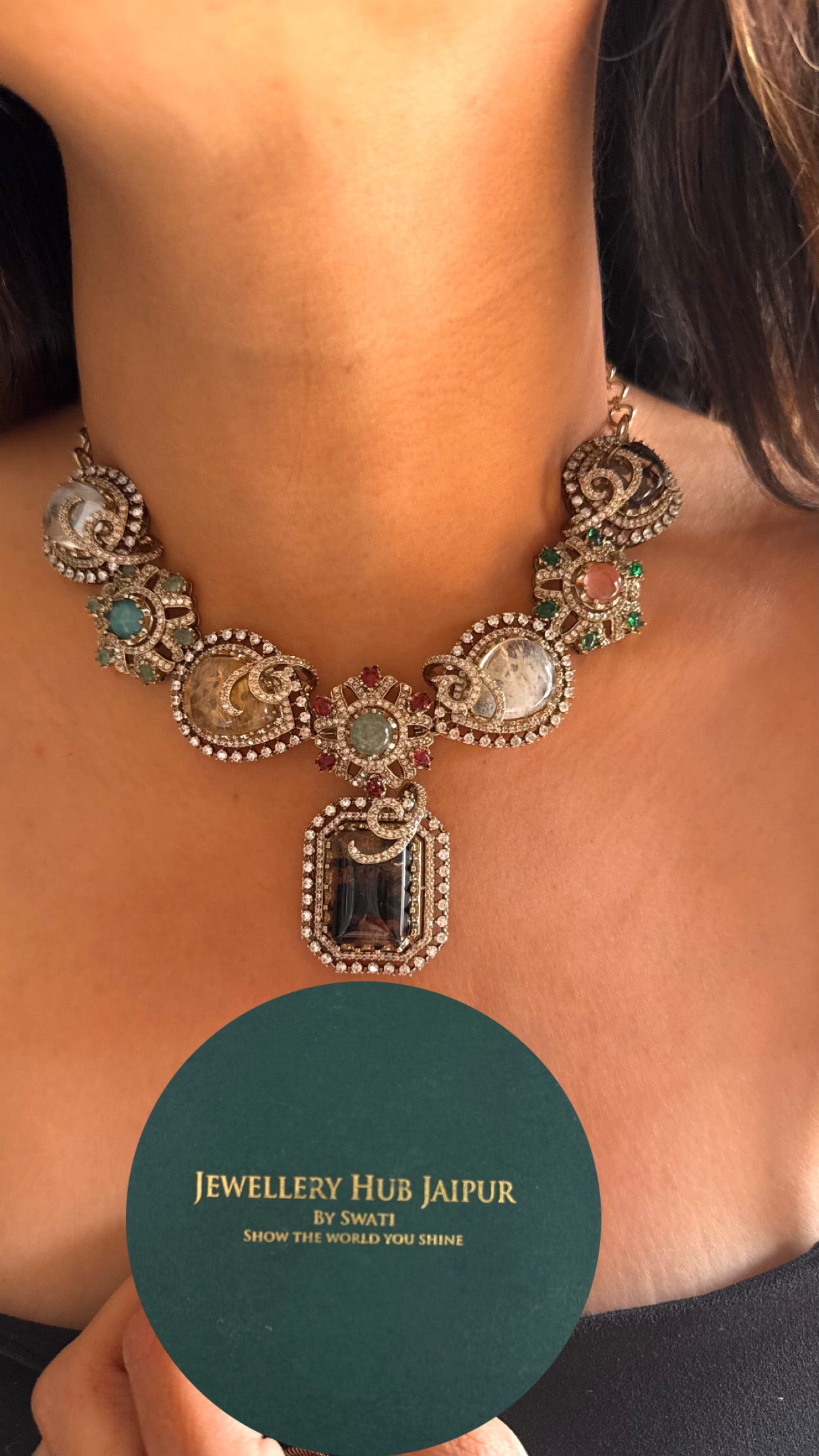 Granite stone sabyasachi inspired collar necklace