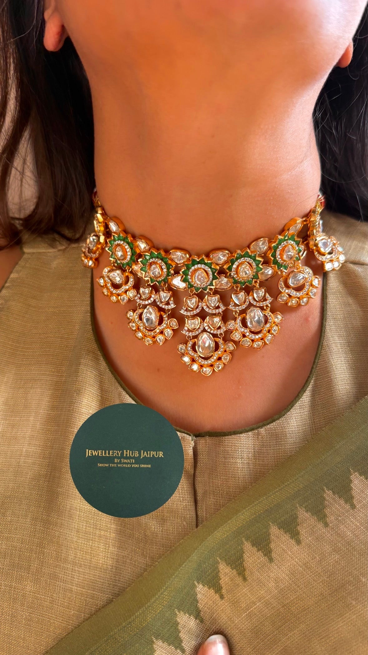 Real Moissanite panna necklace