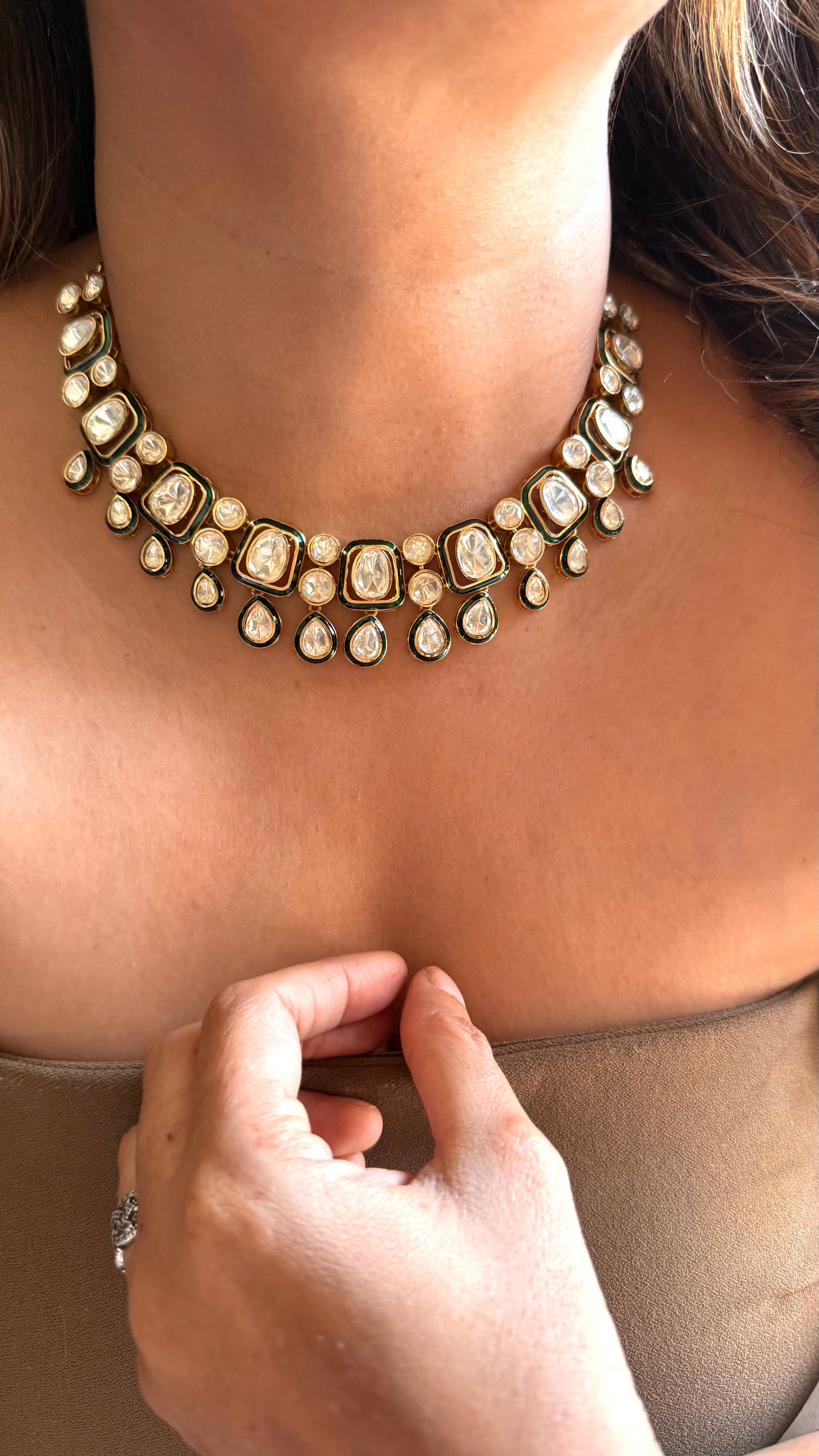 Meenakari Peeli Polki Necklace