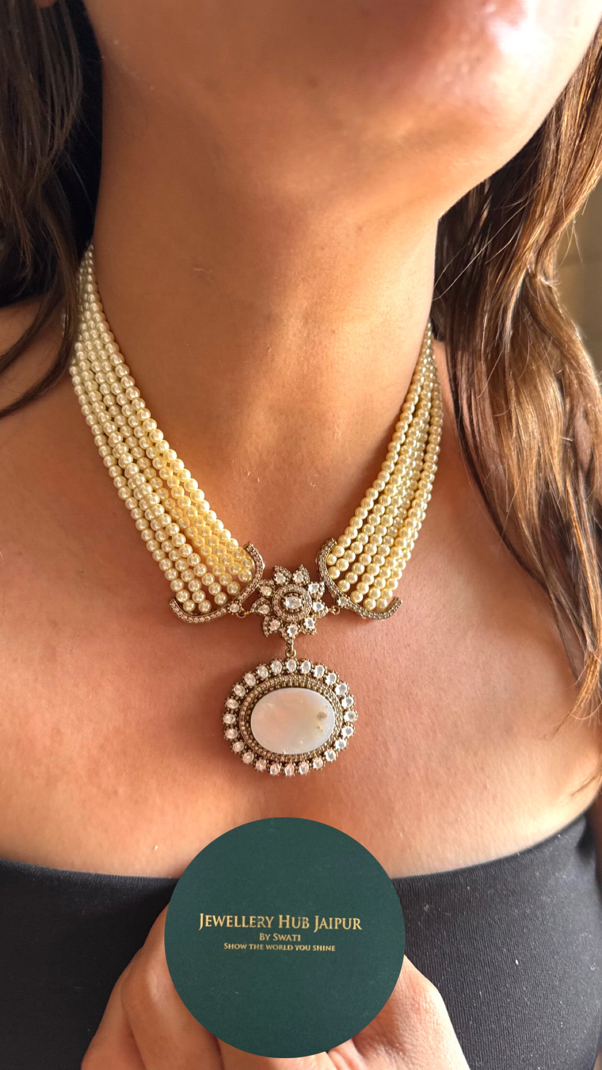 Mother of pearl with pendant collar Necklace