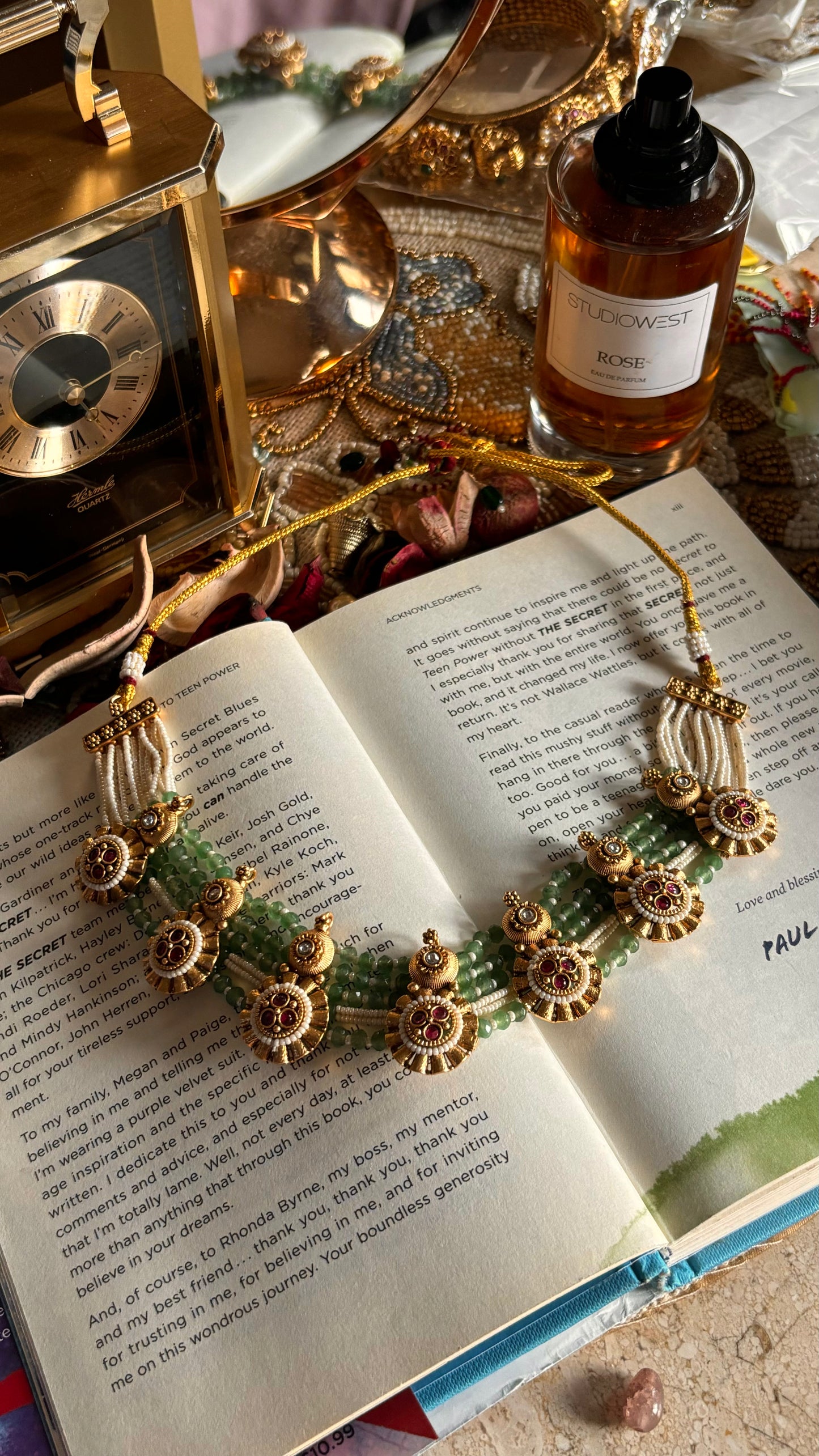 Ruby mint minimalist rajwada necklace