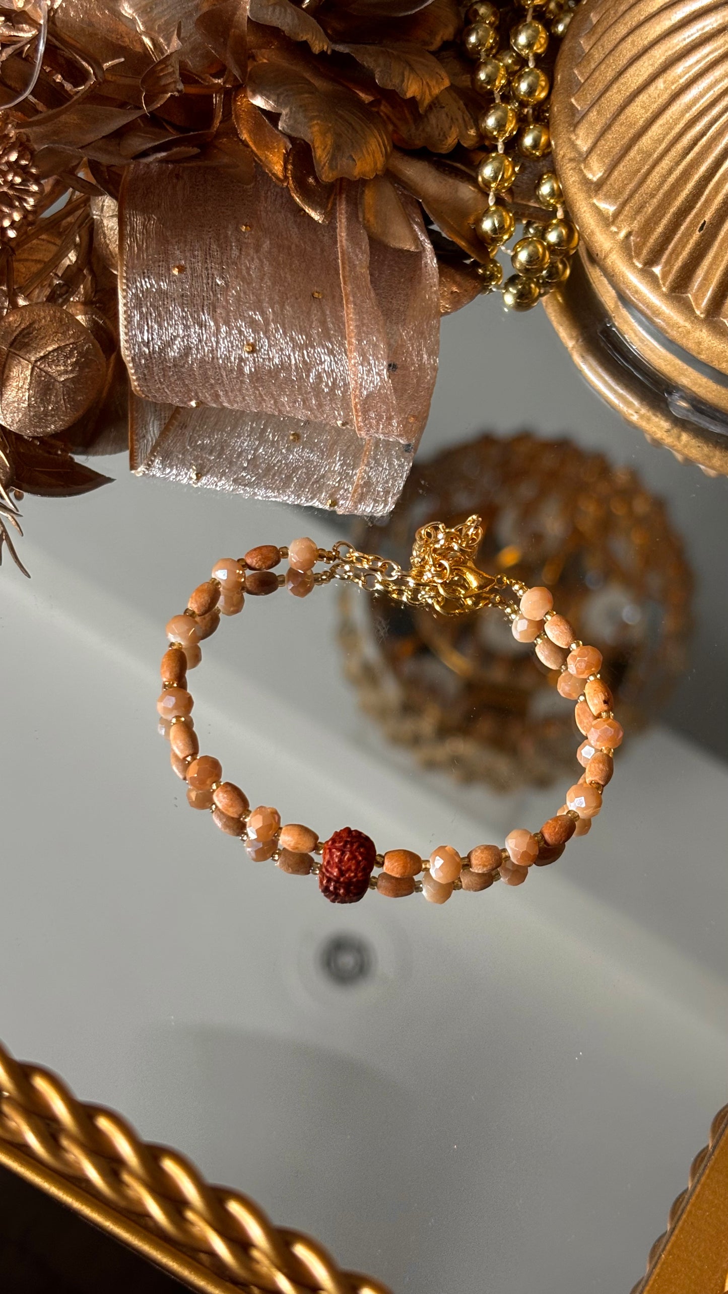 Rudraksh & chandan rakhi bracelet ( shipping will be extra )