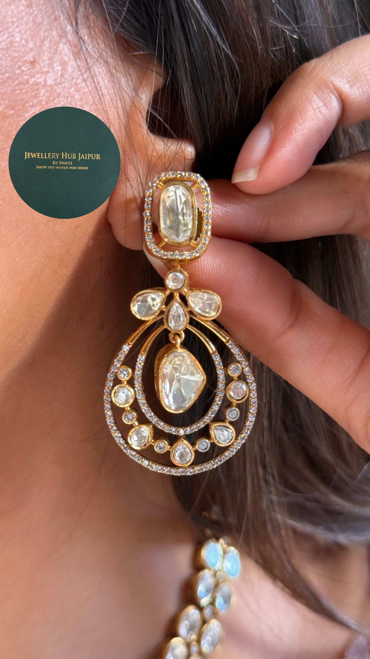Real moissanite (Peeli polki set)