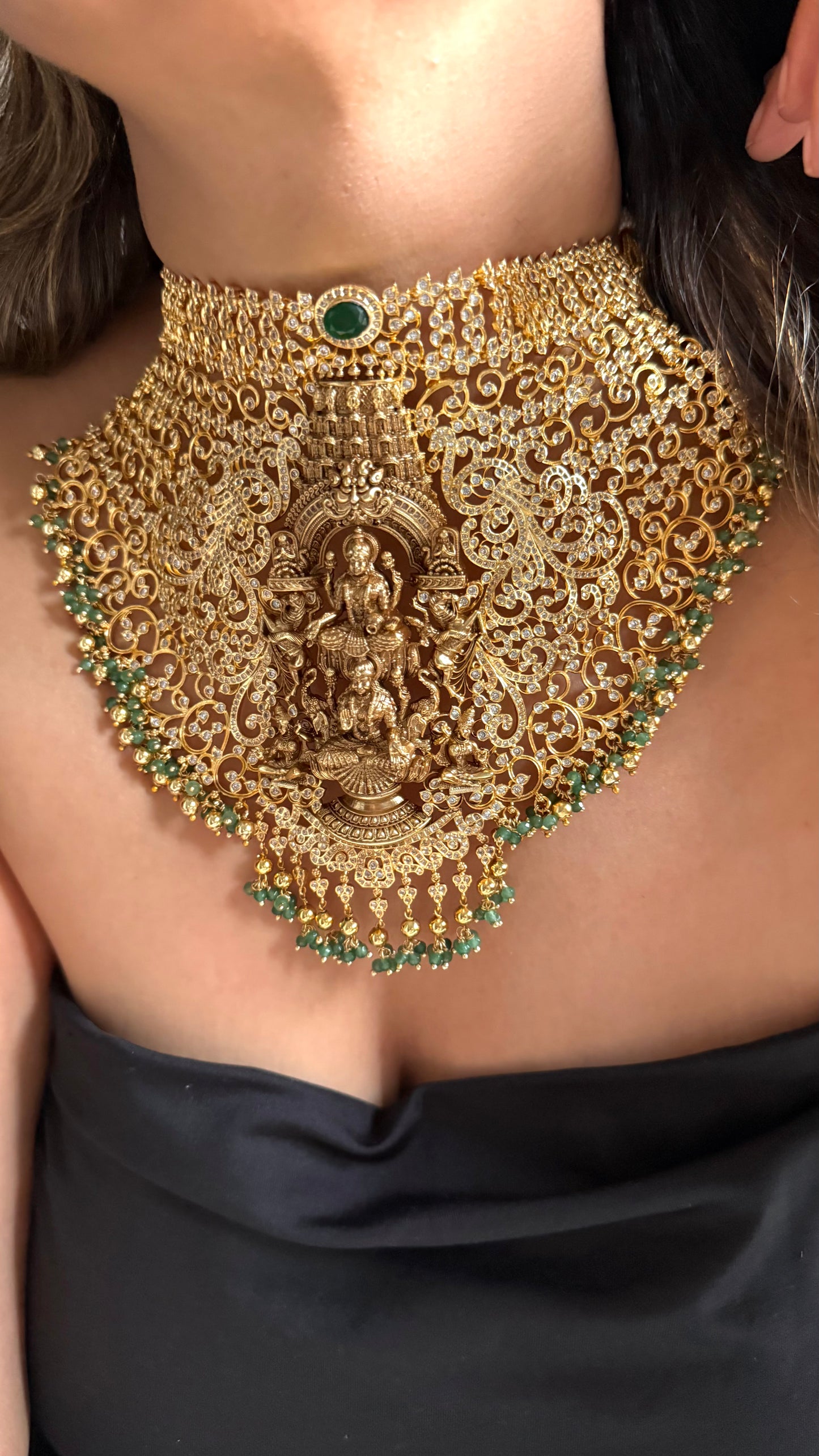 Goddess Laxmi Inspired real gold polki choker