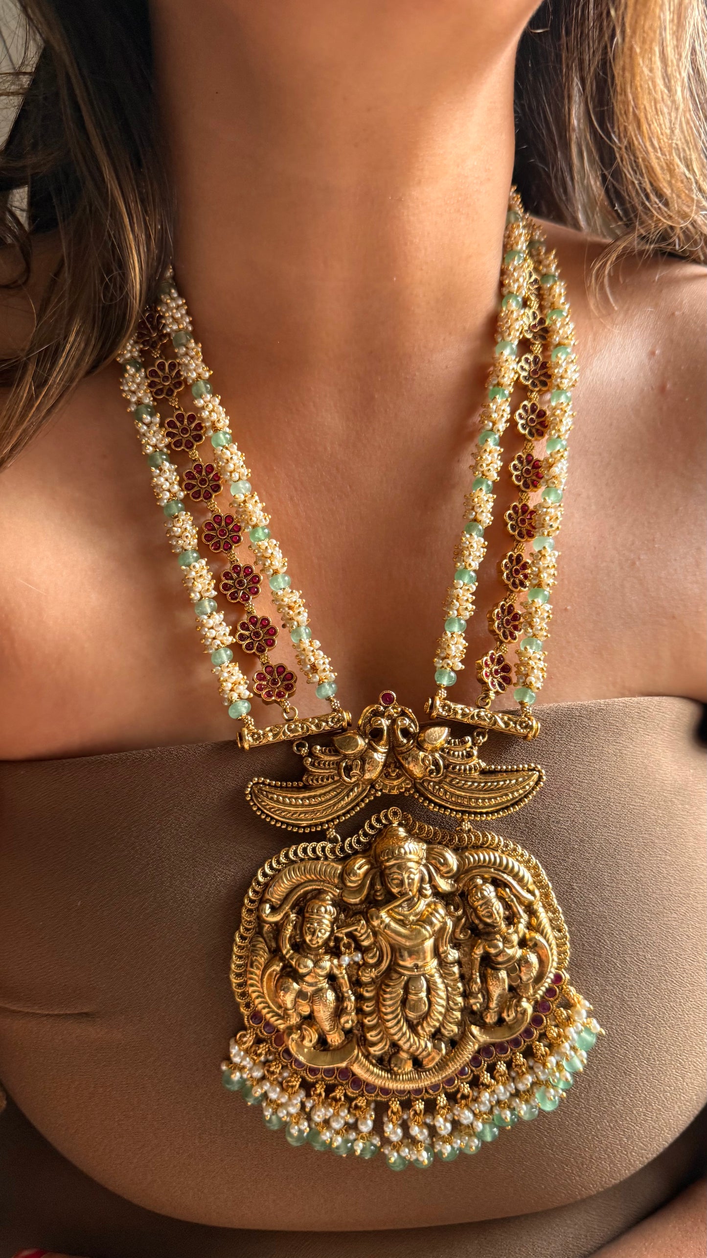 Lord Krishna temple Necklace (long)