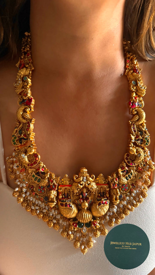 Goddess Lakshmi inspired designer temple nakashi Necklace