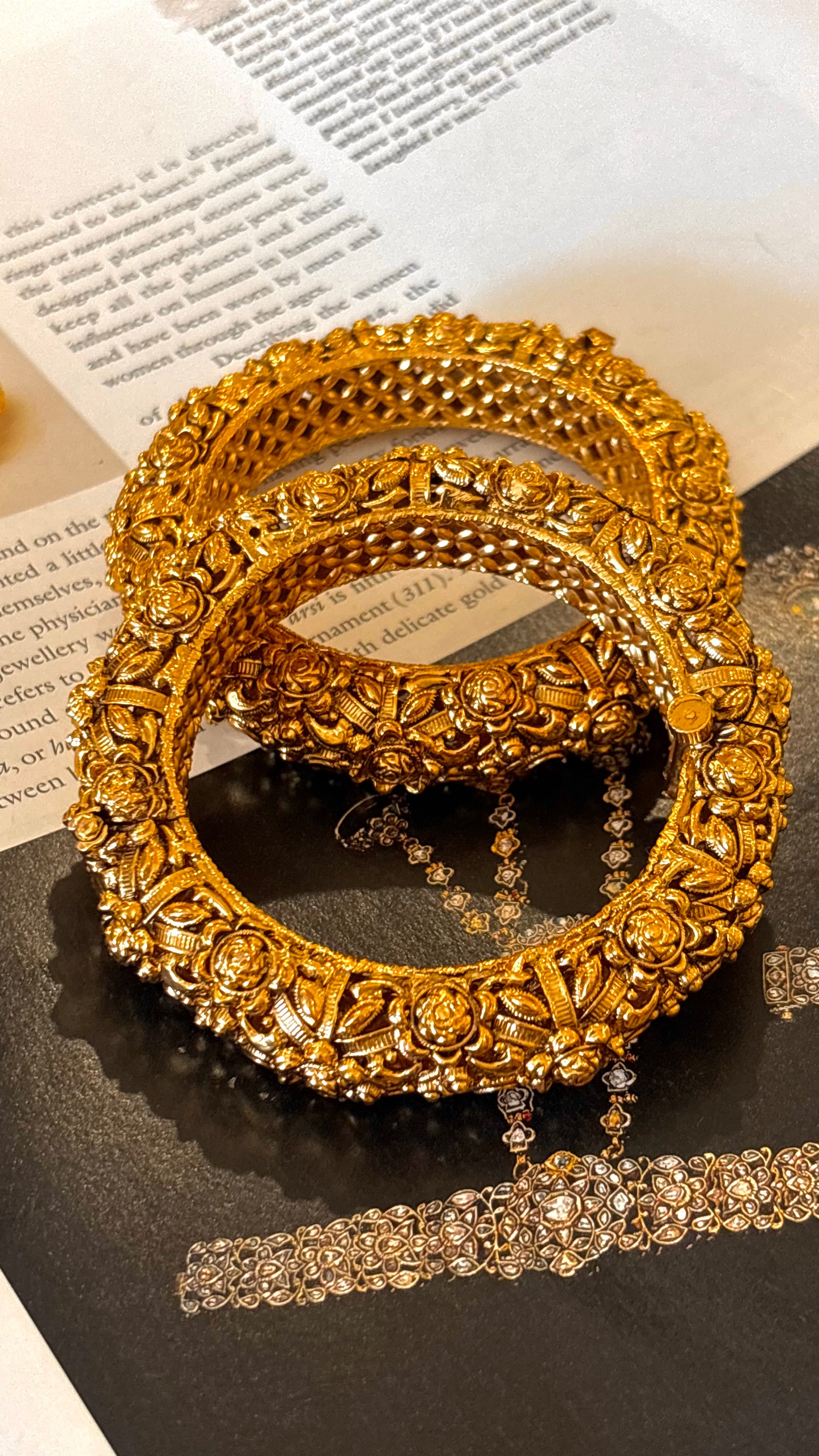 Heritage rajwada nakashi antique gold bangles