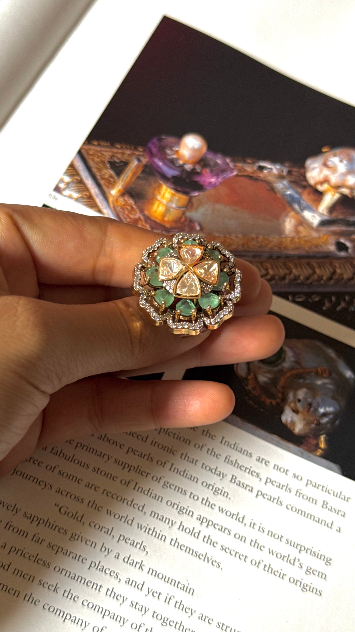 Mint designer cocktail ring