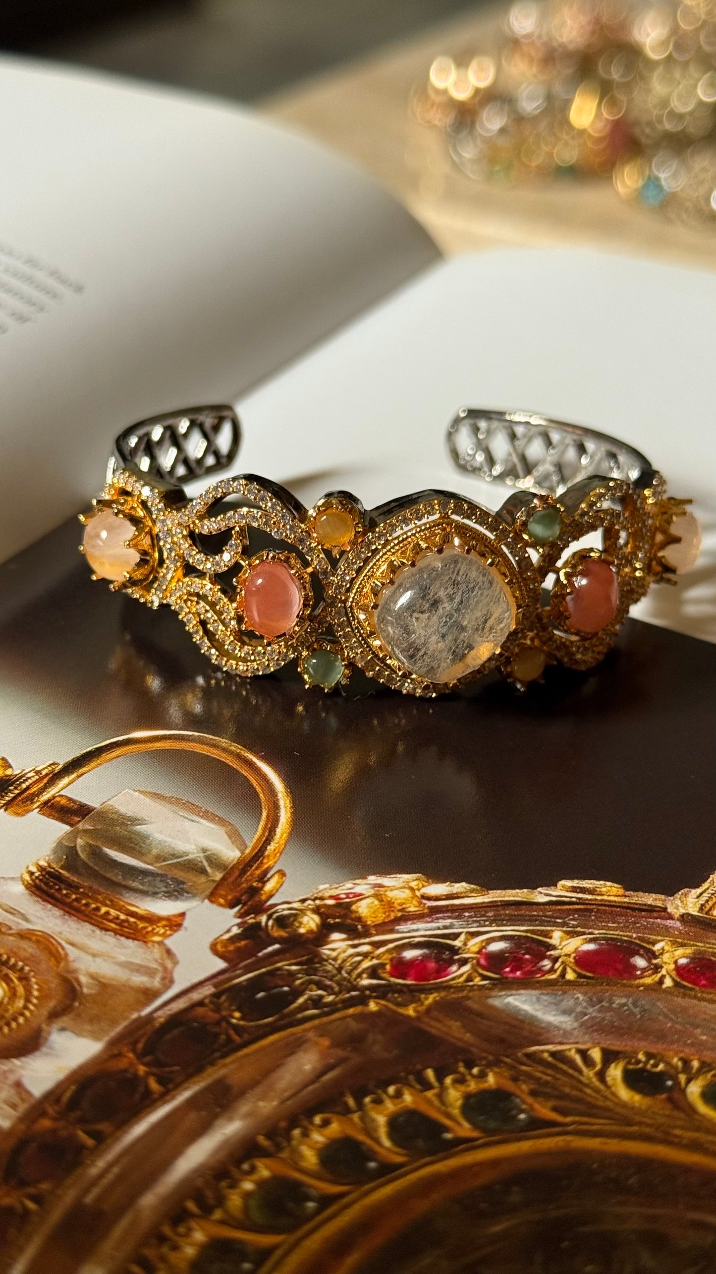 Navratna doublet designer bracelet