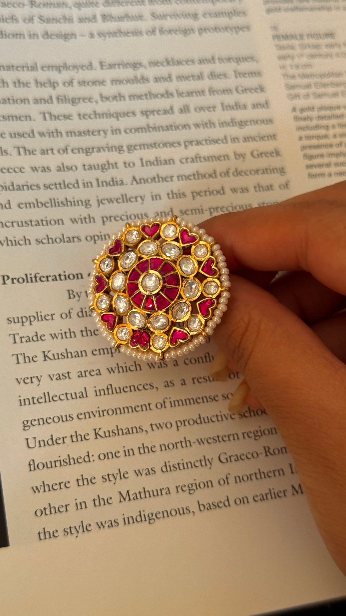 Paachi kundan ruby heritage ring