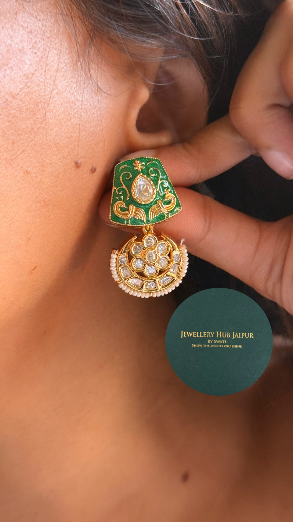 Emerald tribhuvan das inspired heritage necklace