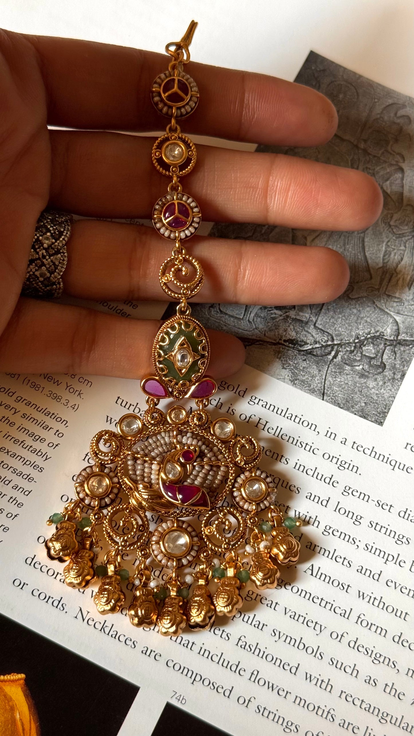 Peacock inspired with gungroo drop rajwada Maangtika