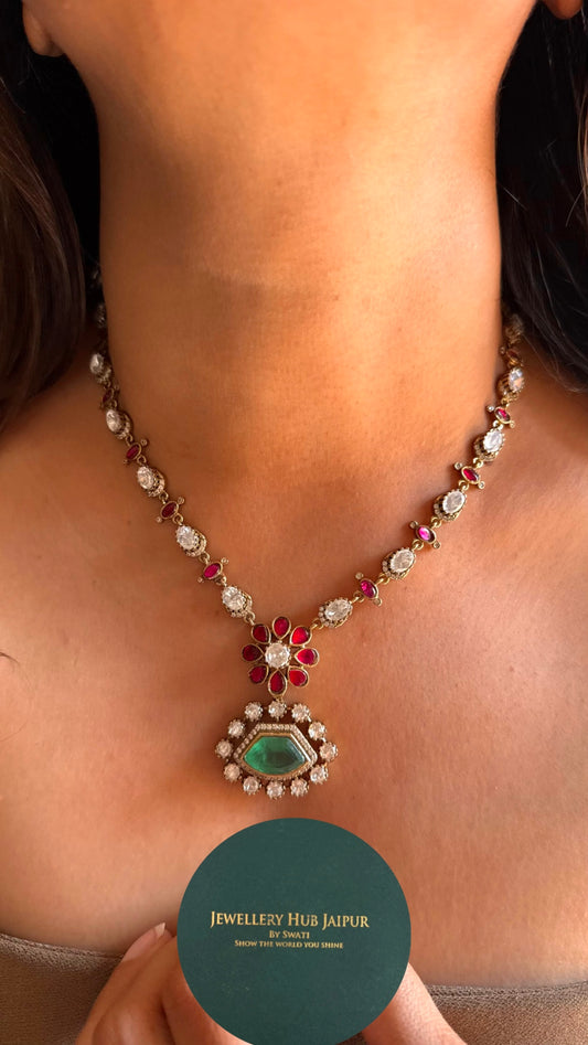 Ruby & emerald Collar Necklace