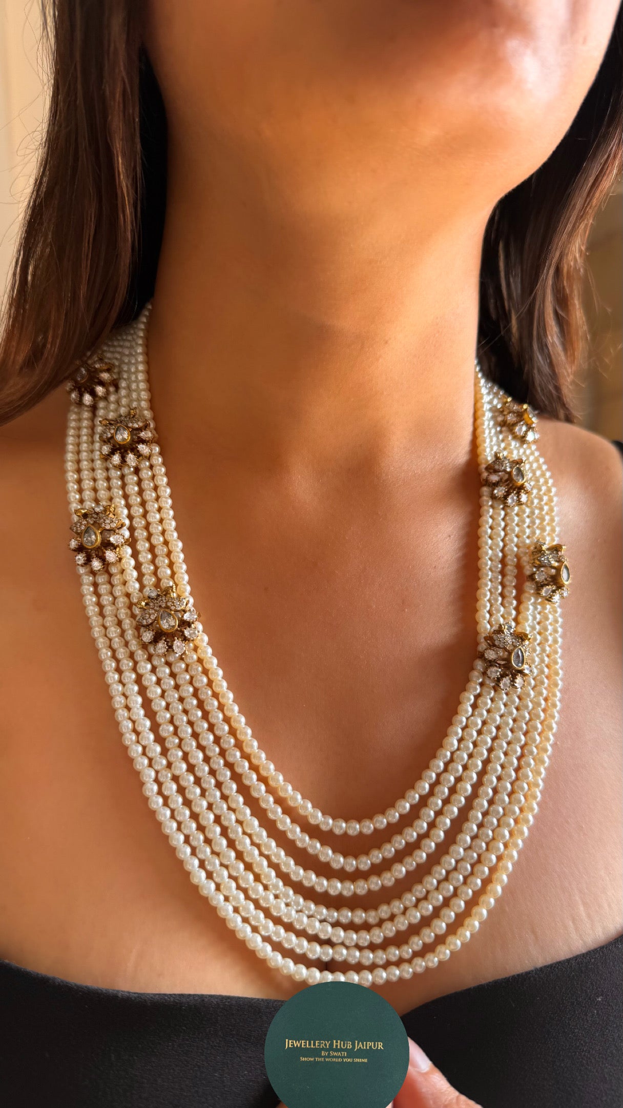 off-white pearl Victorian 5 layer string