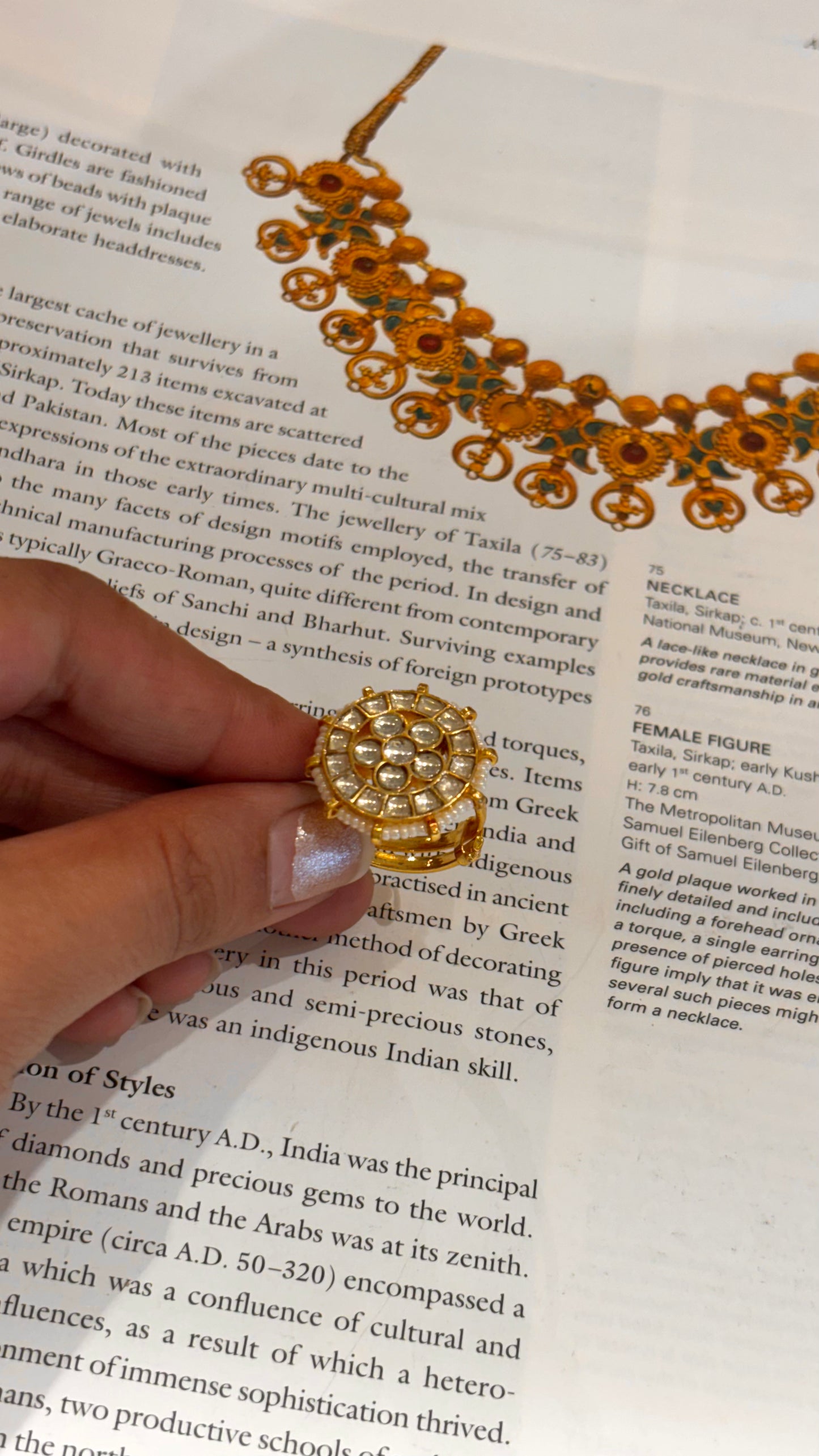 Paachi Kundan floral round ring