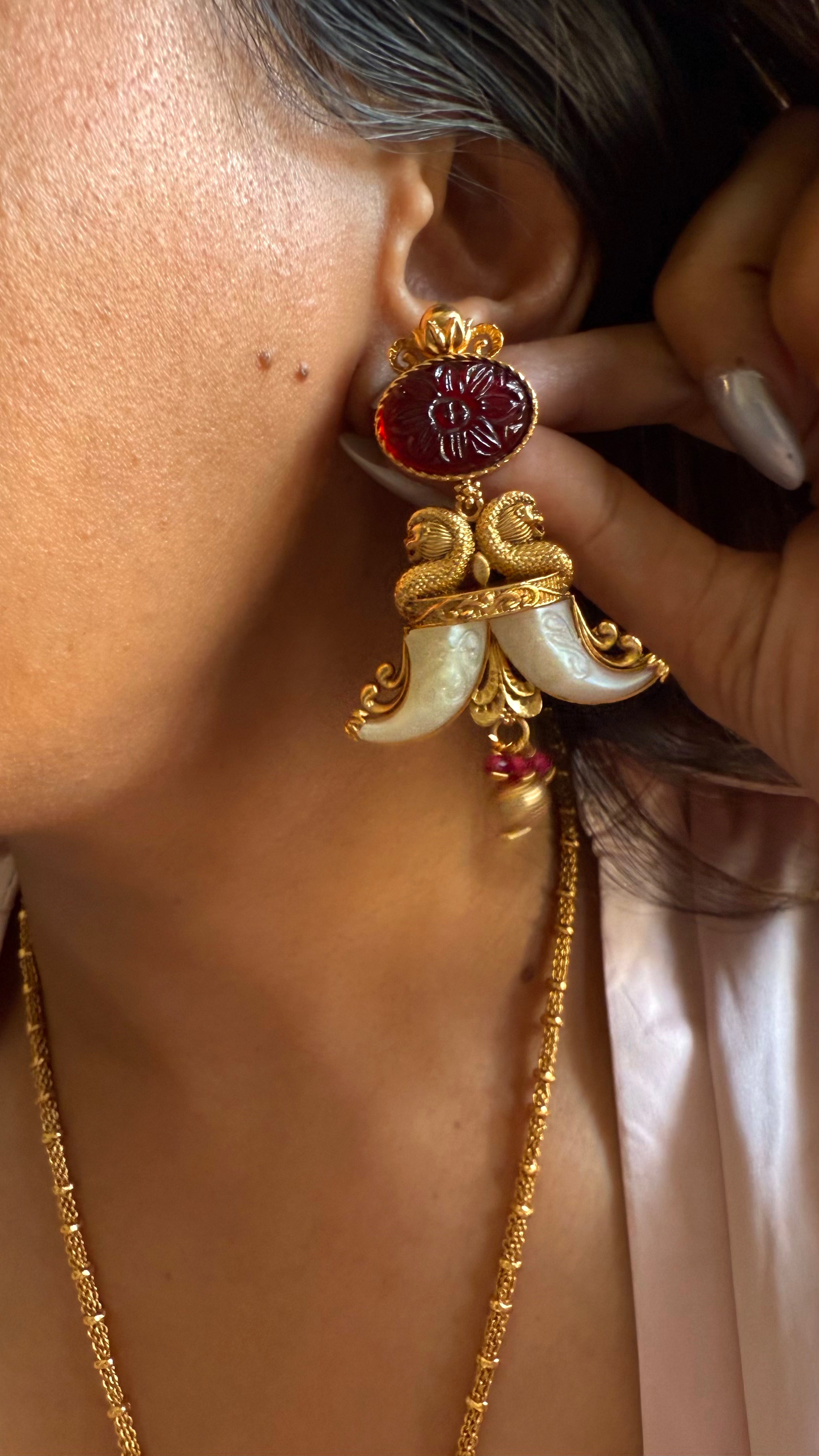 Sabhyasachi inspired ruby inlay pendant