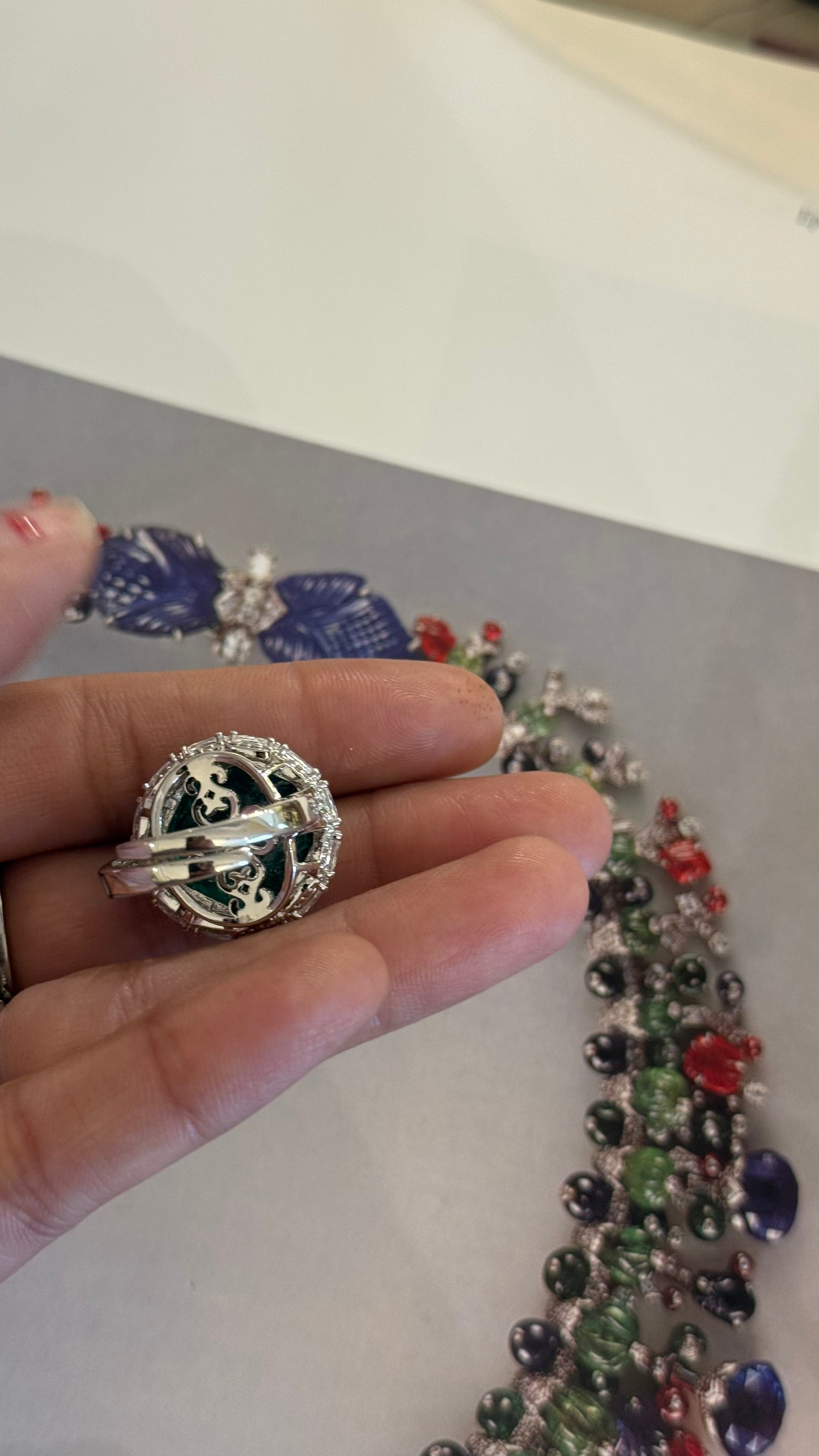 Emerald Cocktail Diamond Ring