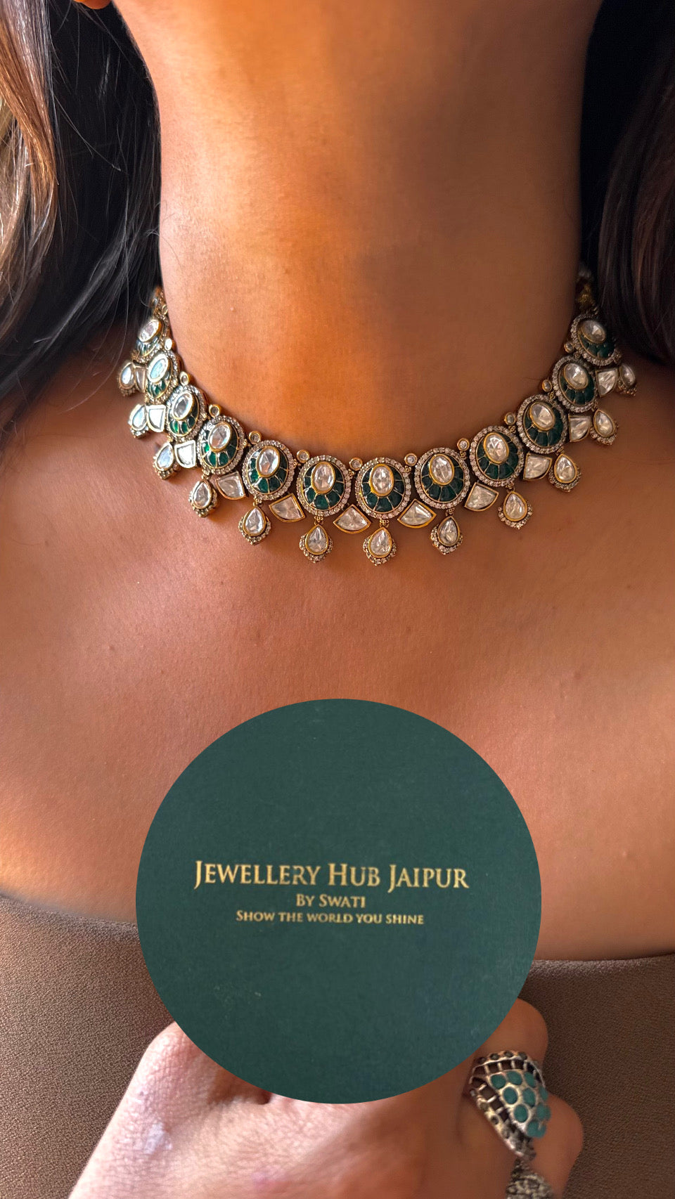 Emerald kat Dana real moissanite Necklace