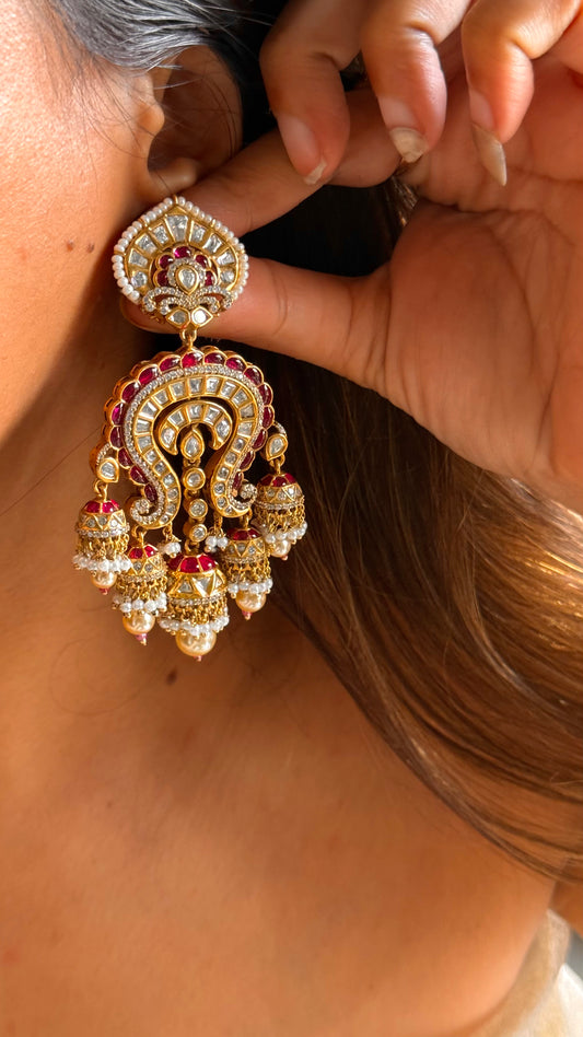 Ruby heritage panch jhumki danglers