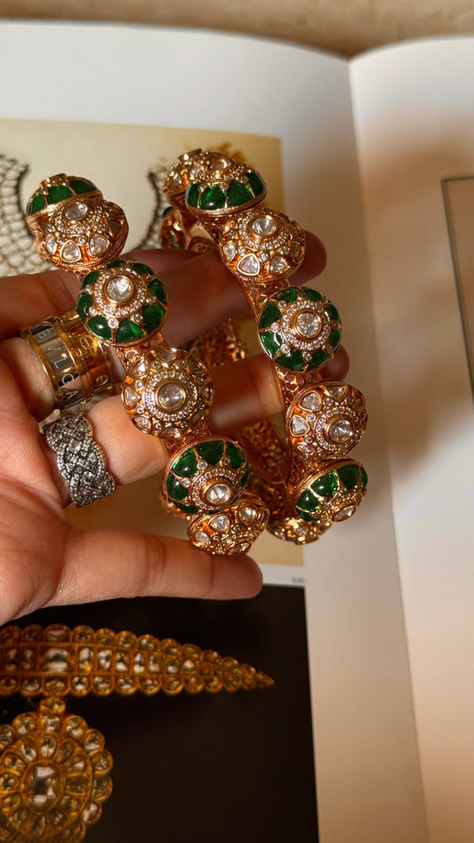 Emerald Moissanite takkar bangdi bangles