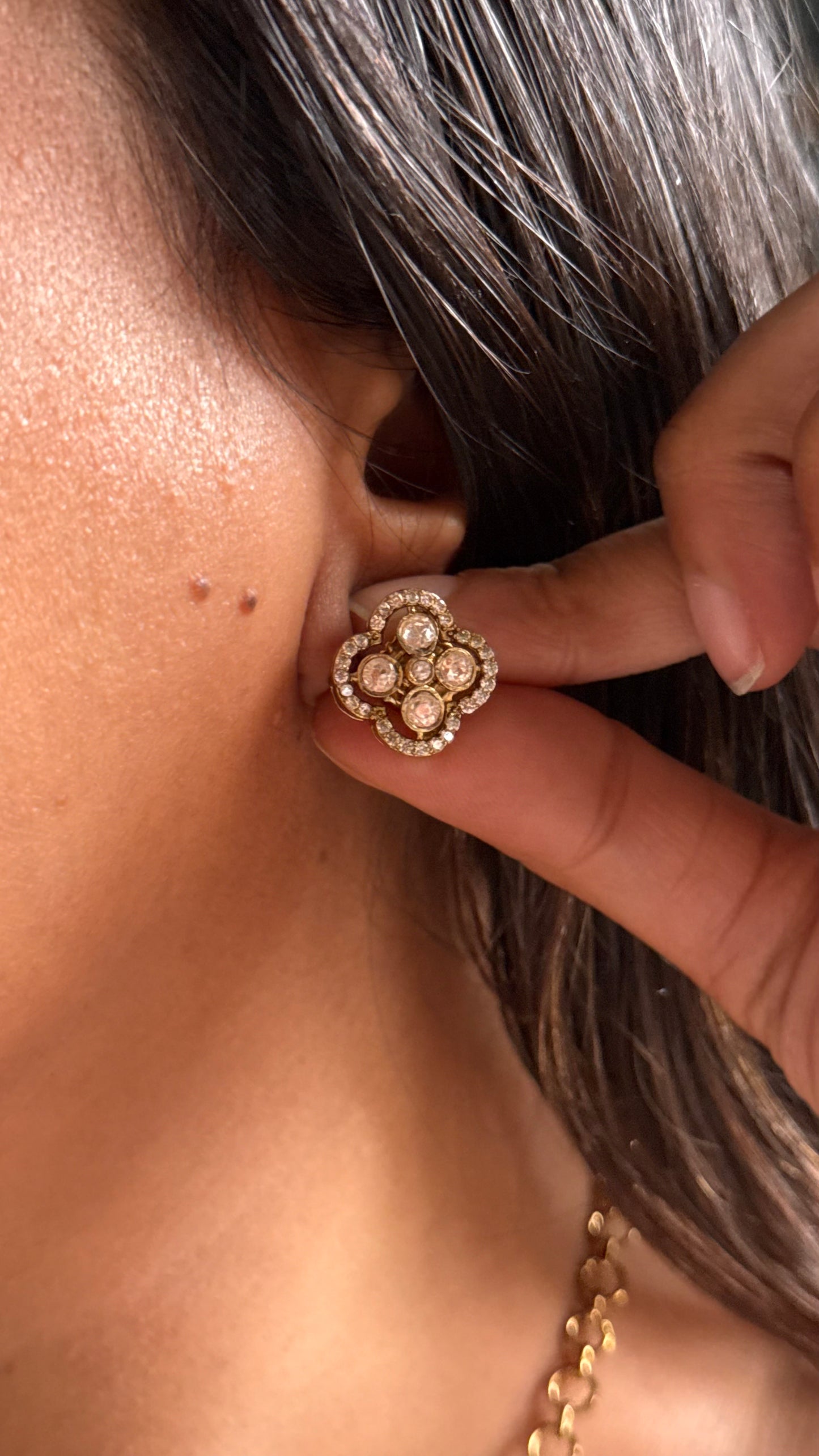 Peeli polki floral Victorian minimalist Necklace