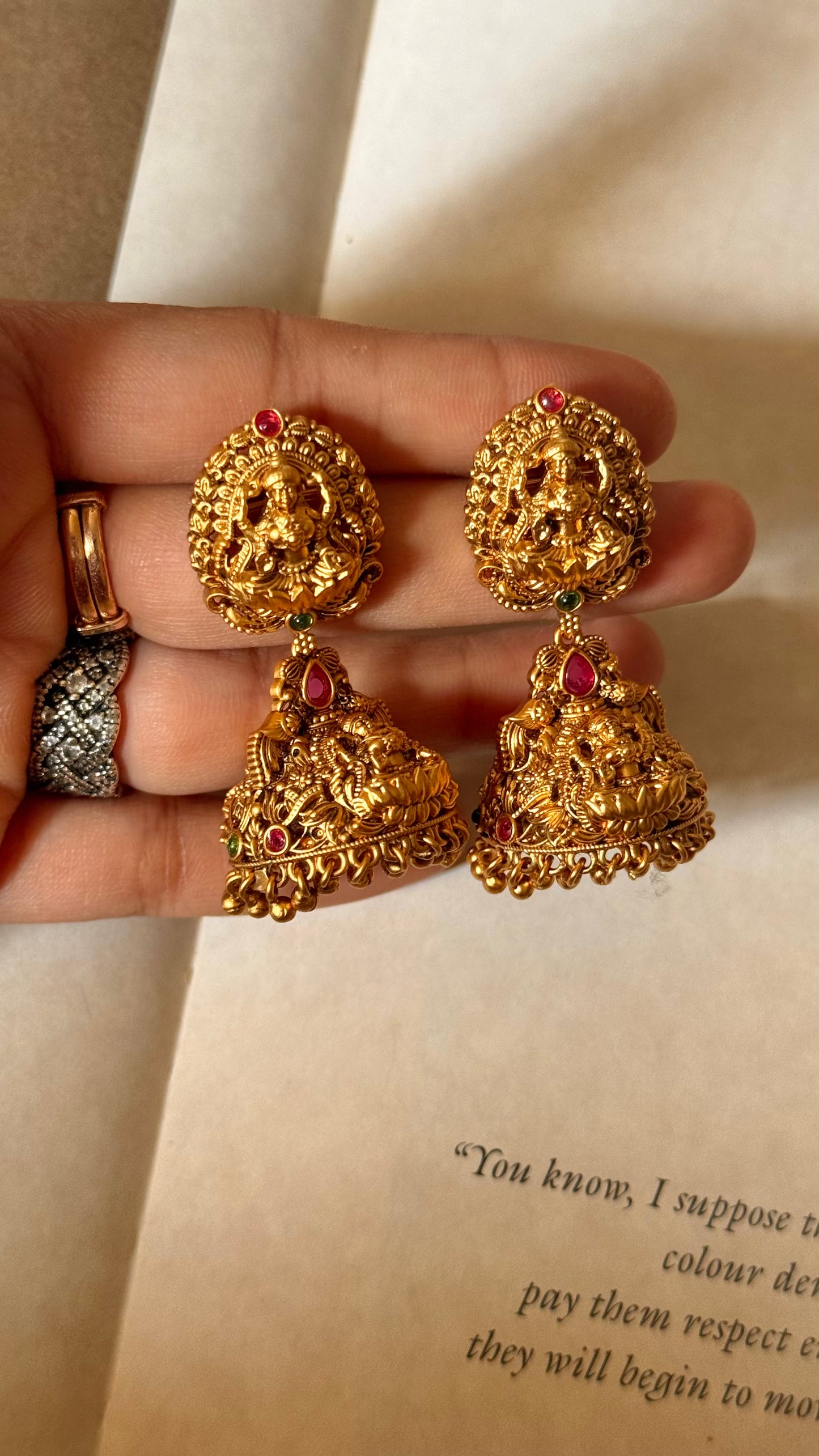 Goddess laxmi rani pink jhumke