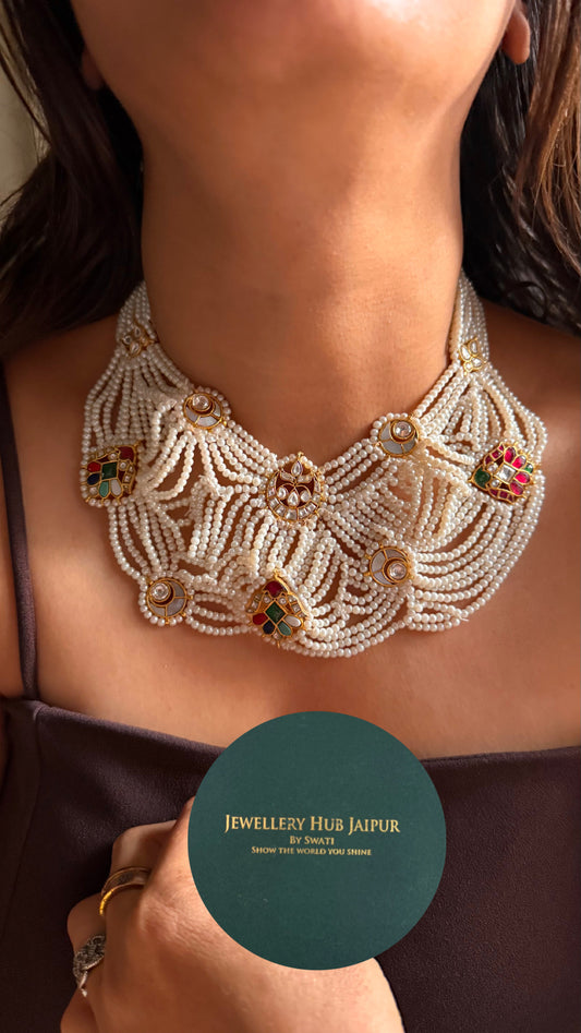 Paachi kundan designer pearl necklace