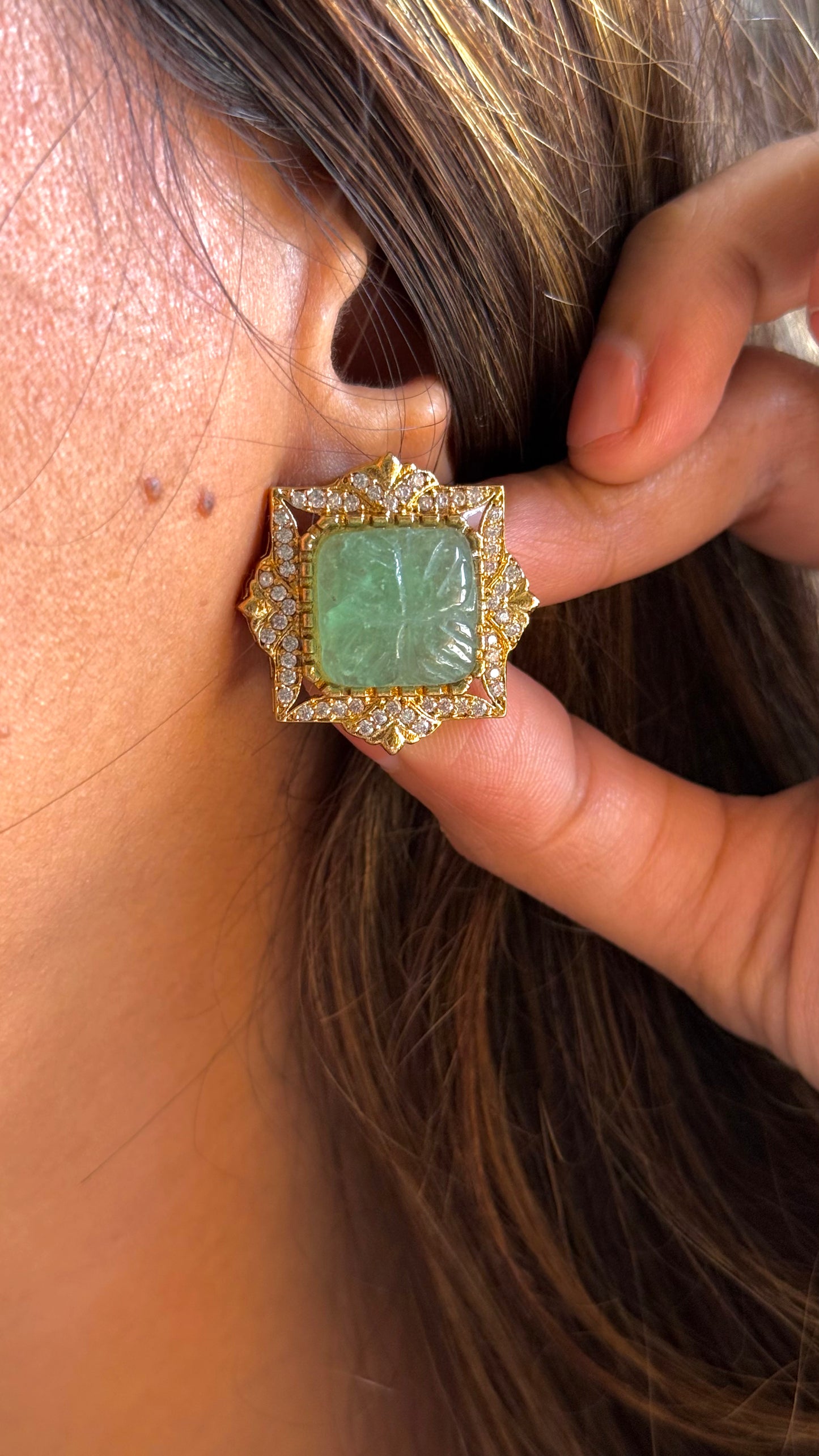 Mother of Pearl & Mint Lv stone combo