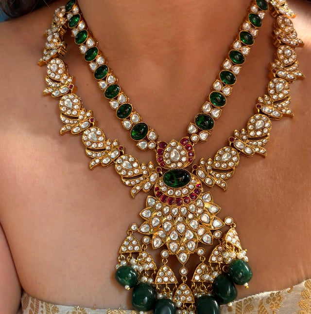 Emerald & Ruby doublet bridal asia inspired rani haar