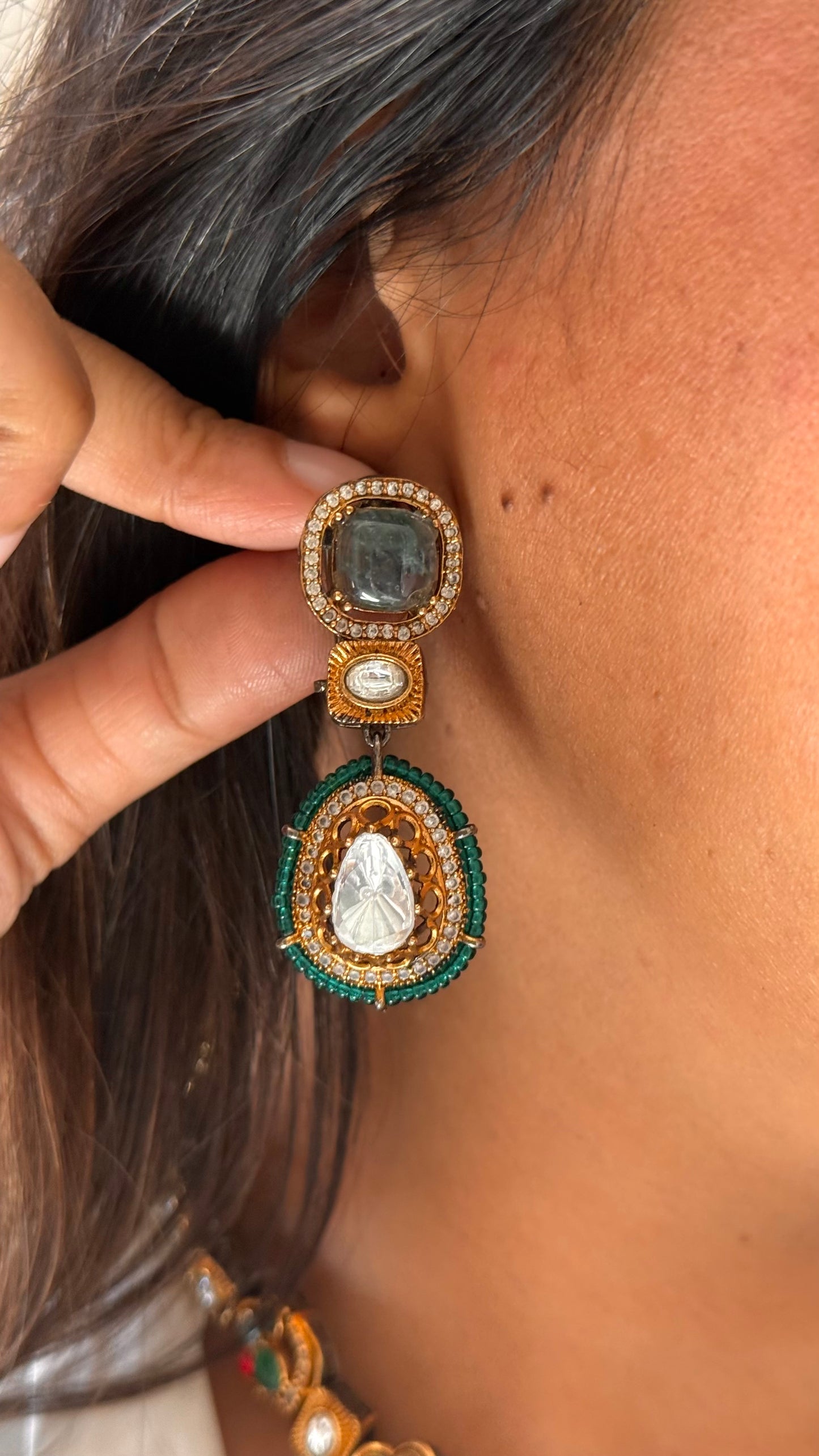 Vintage uncut polki Sabyasachi inspired necklace