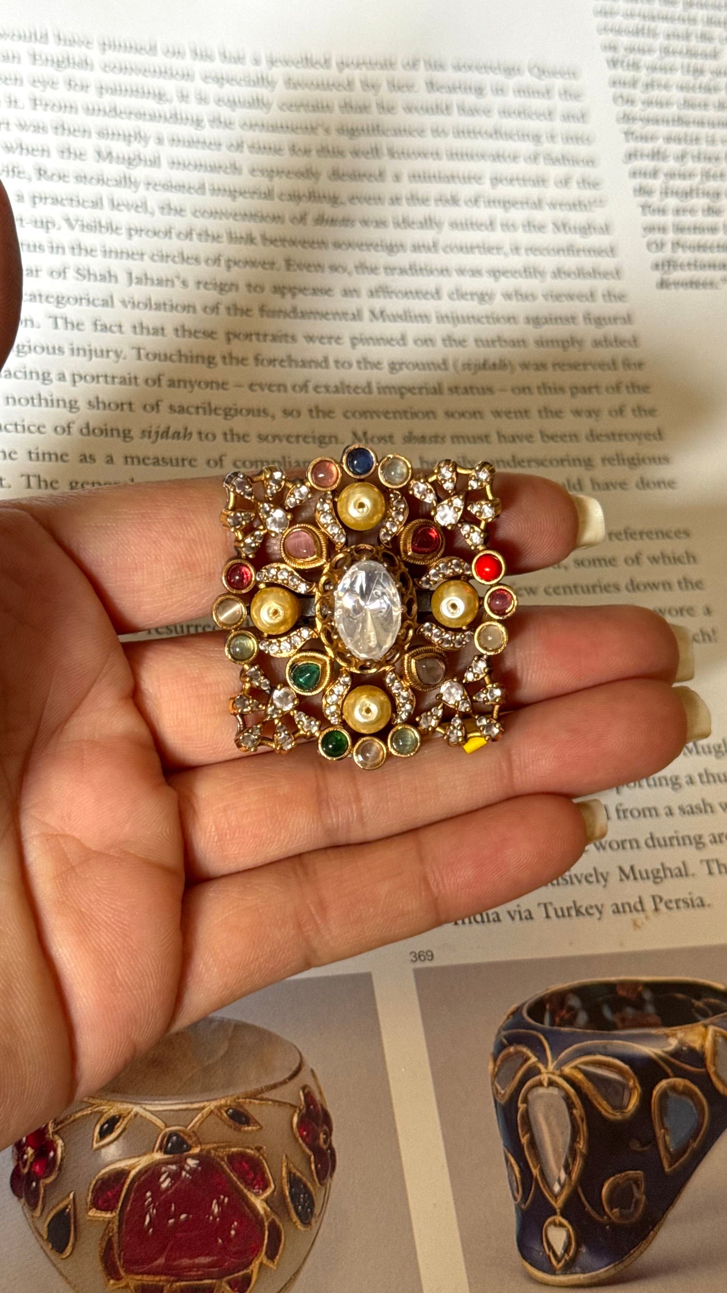 Sabyasachi inspired square shape adjustable ring