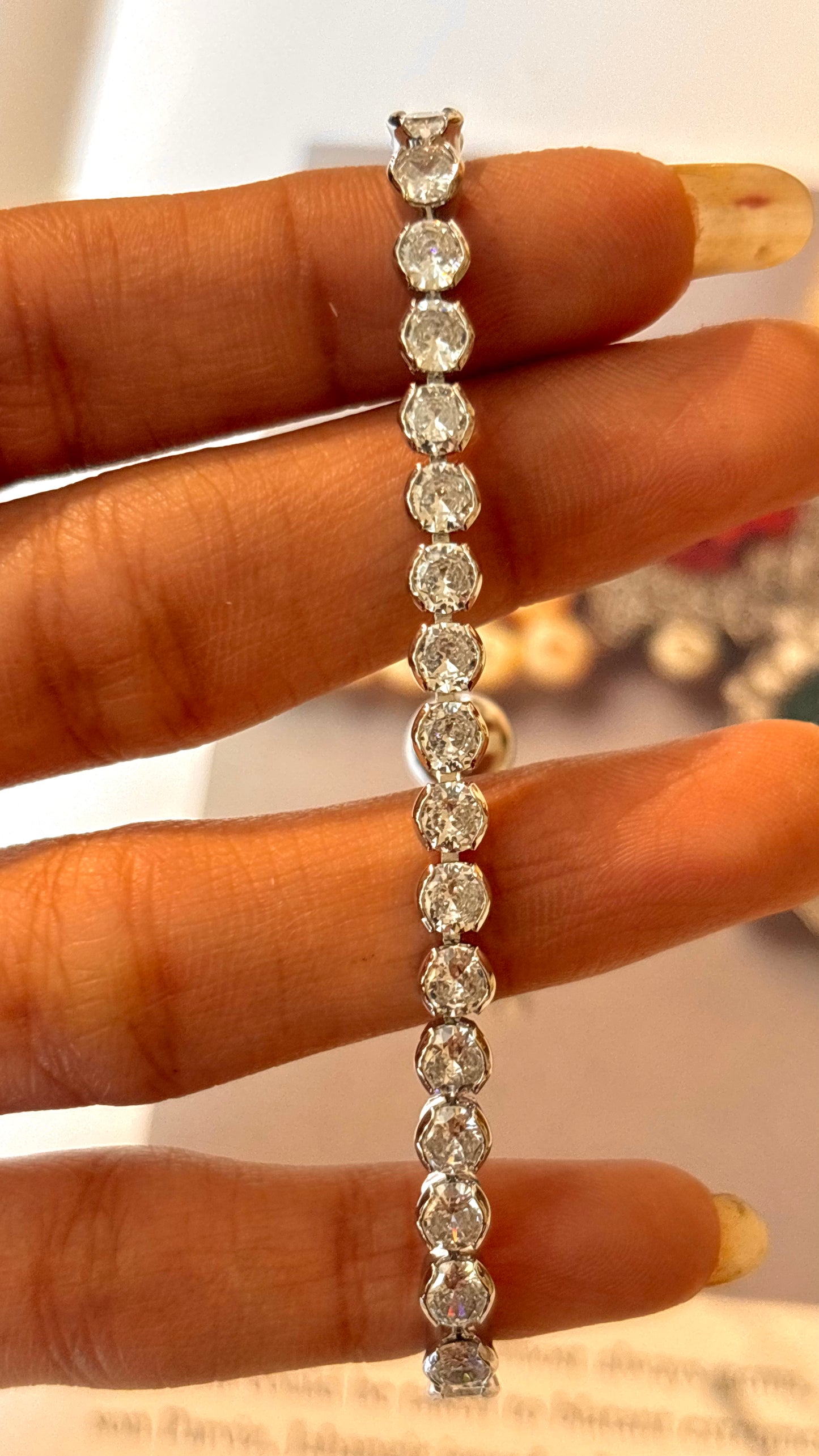Cz diamond gold adjustable bracelet