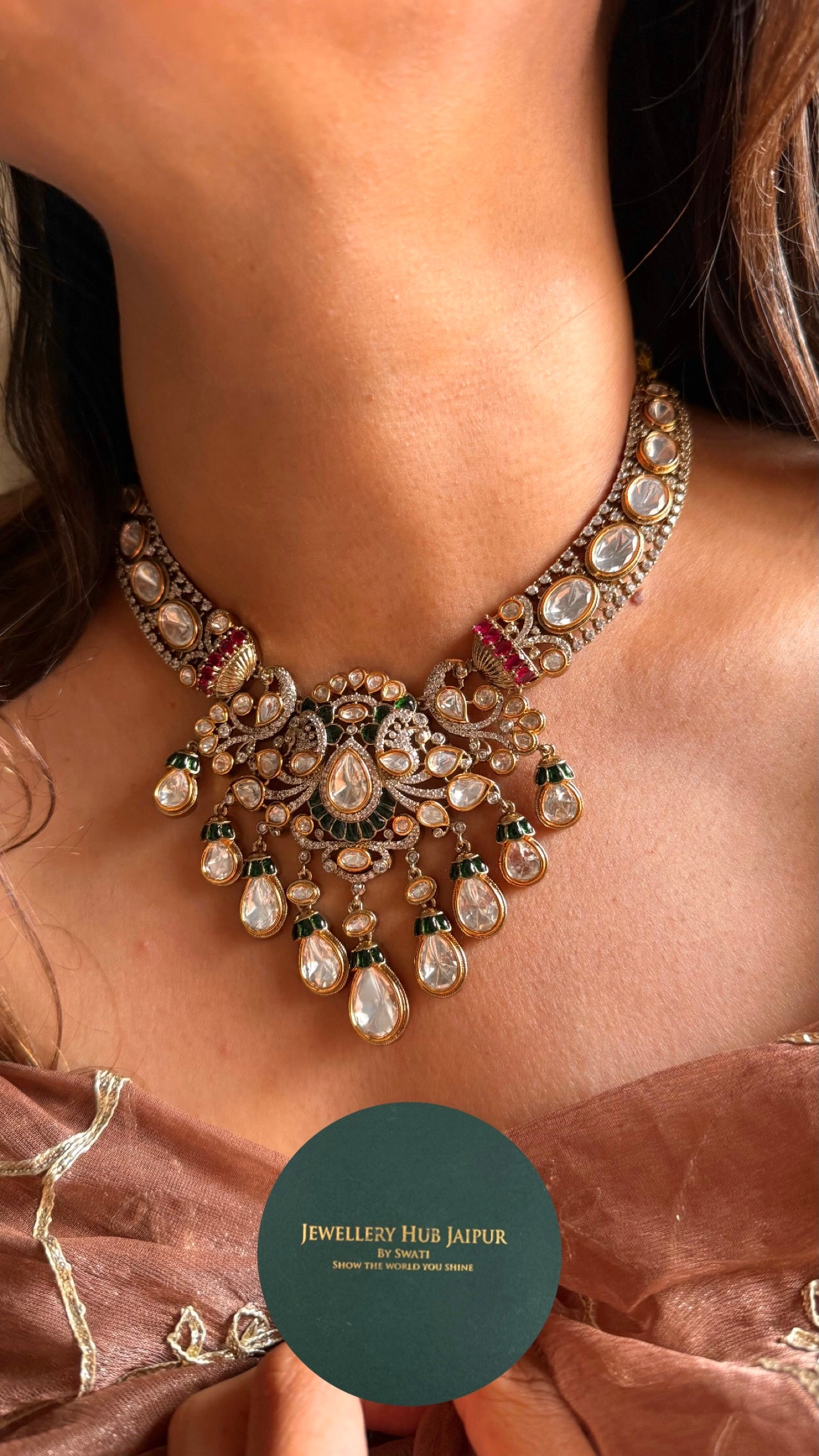 Vintage emerald & ruby collar Necklace